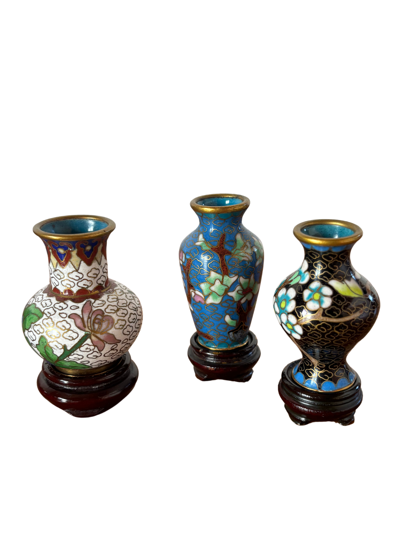 Set di vasi cinesi in miniatura cloisonné