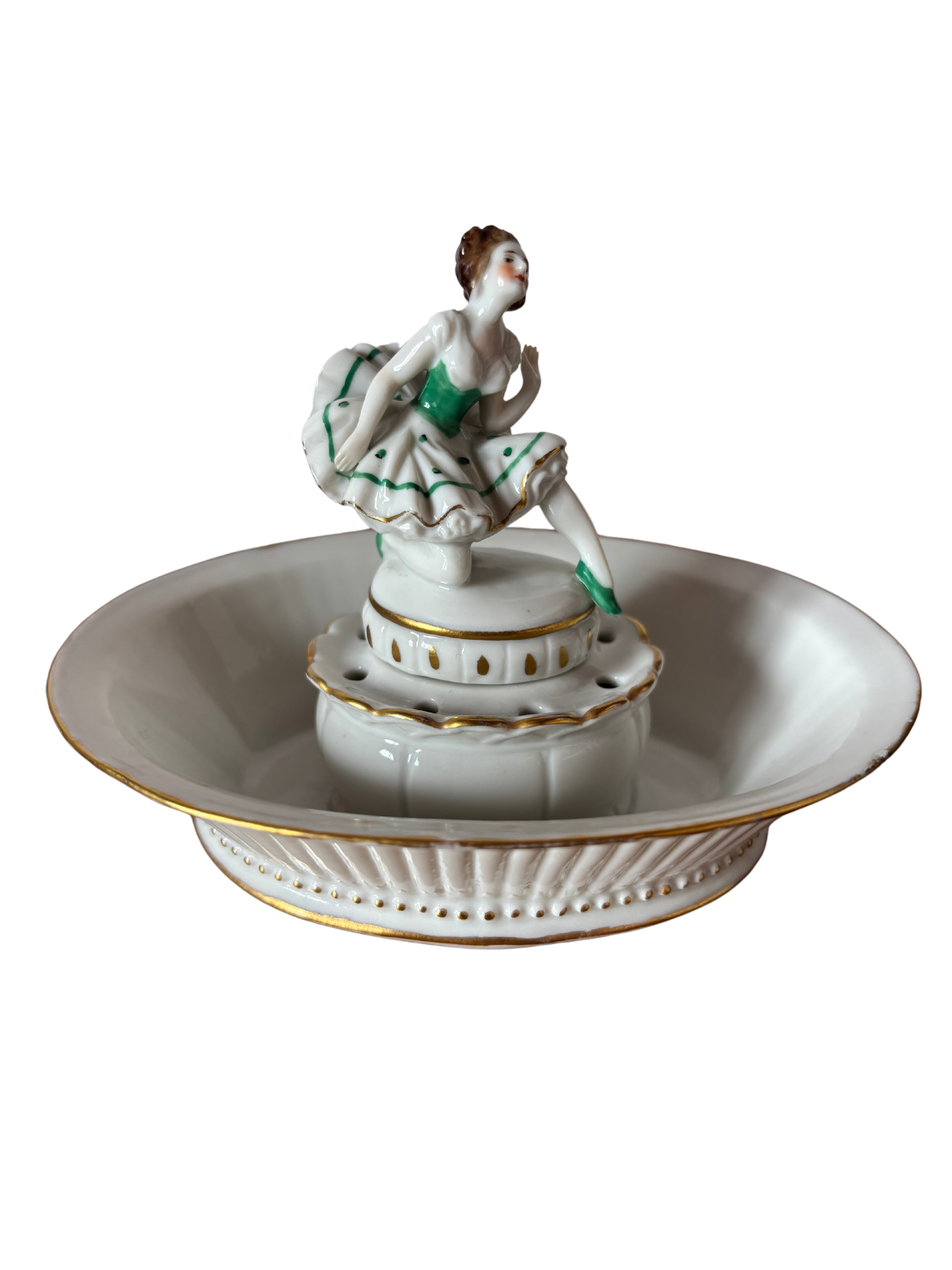 Volkstedt ballerina porcellana antica – vasetto portafiori restaurato da collezione