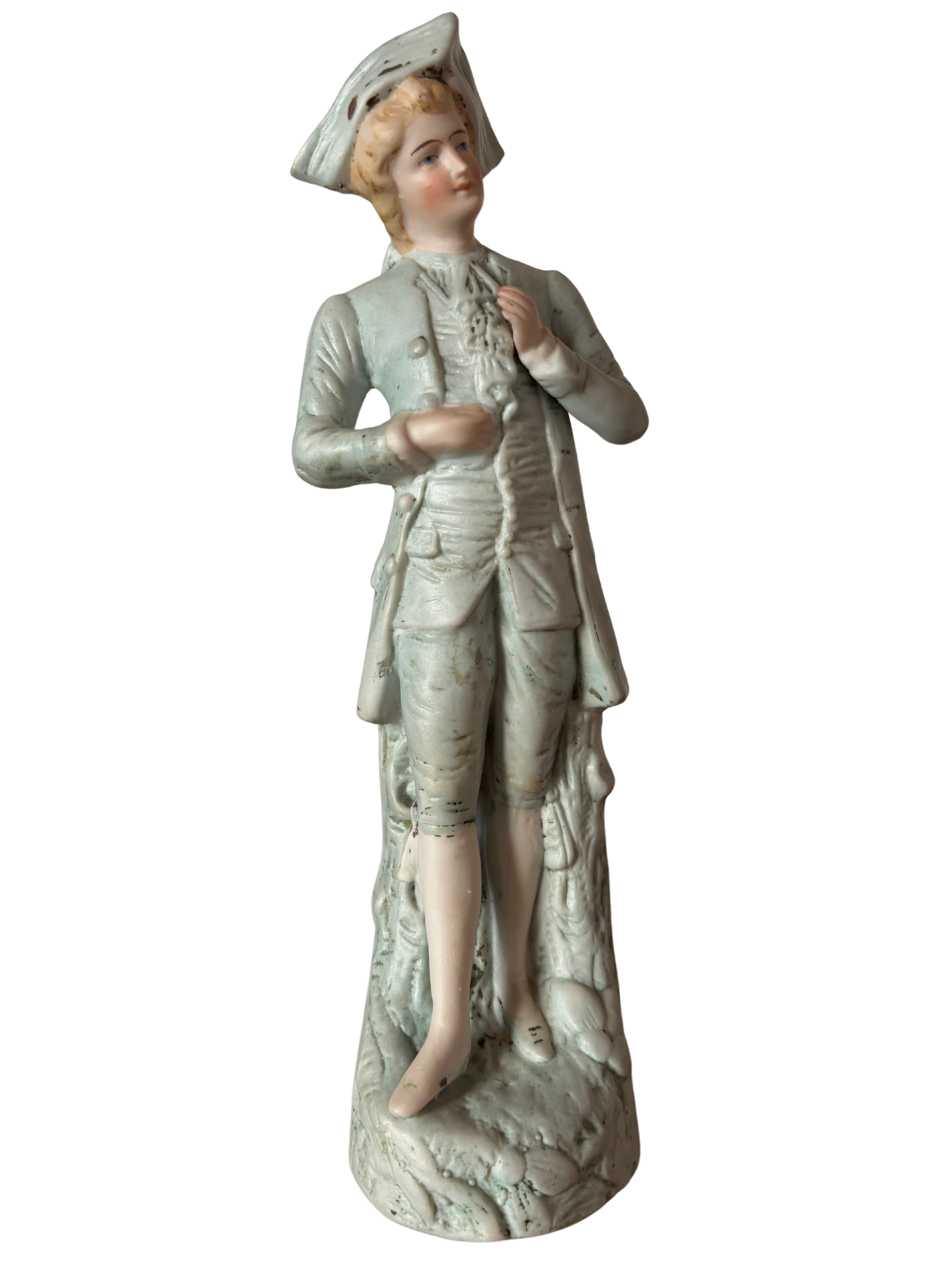 Statuetta in Porcellana Biscuit – Gentiluomo in Abiti d'Epoca