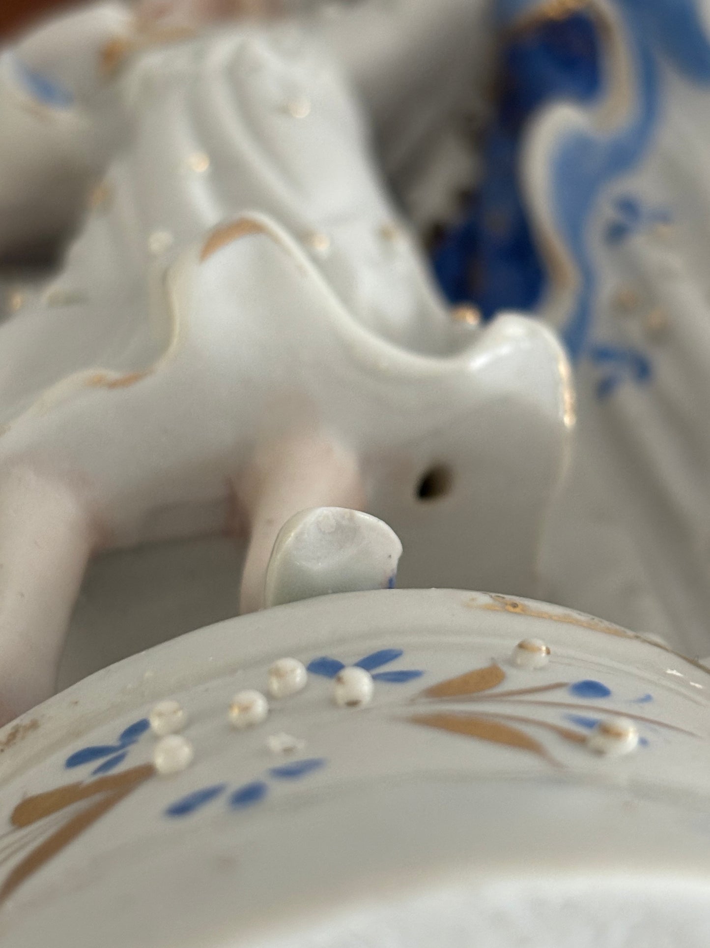 Statua Sacra Famiglia in Ceramica Vintage – Madonna, San Giuseppe e Gesù Bambino