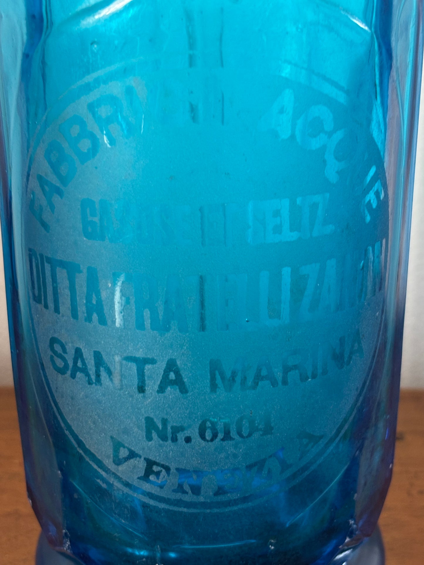 Bottiglia a Sifone in Vetro Blu – Ditta Fratelli Zanini Venezia | Vintage da Collezione