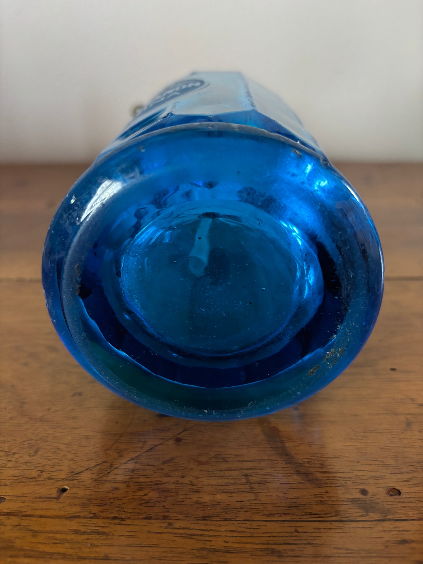 Bottiglia a Sifone in Vetro Blu – Ditta Fratelli Zanini Venezia | Vintage da Collezione