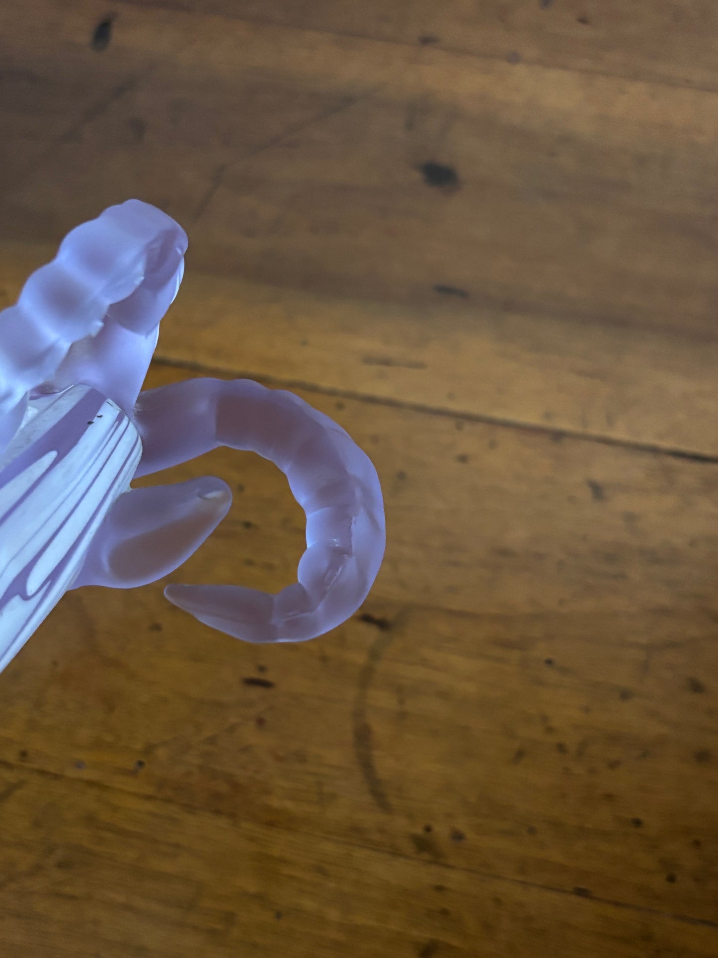 Mountain Goat in Glass – Handmade Violet and White Sculpture