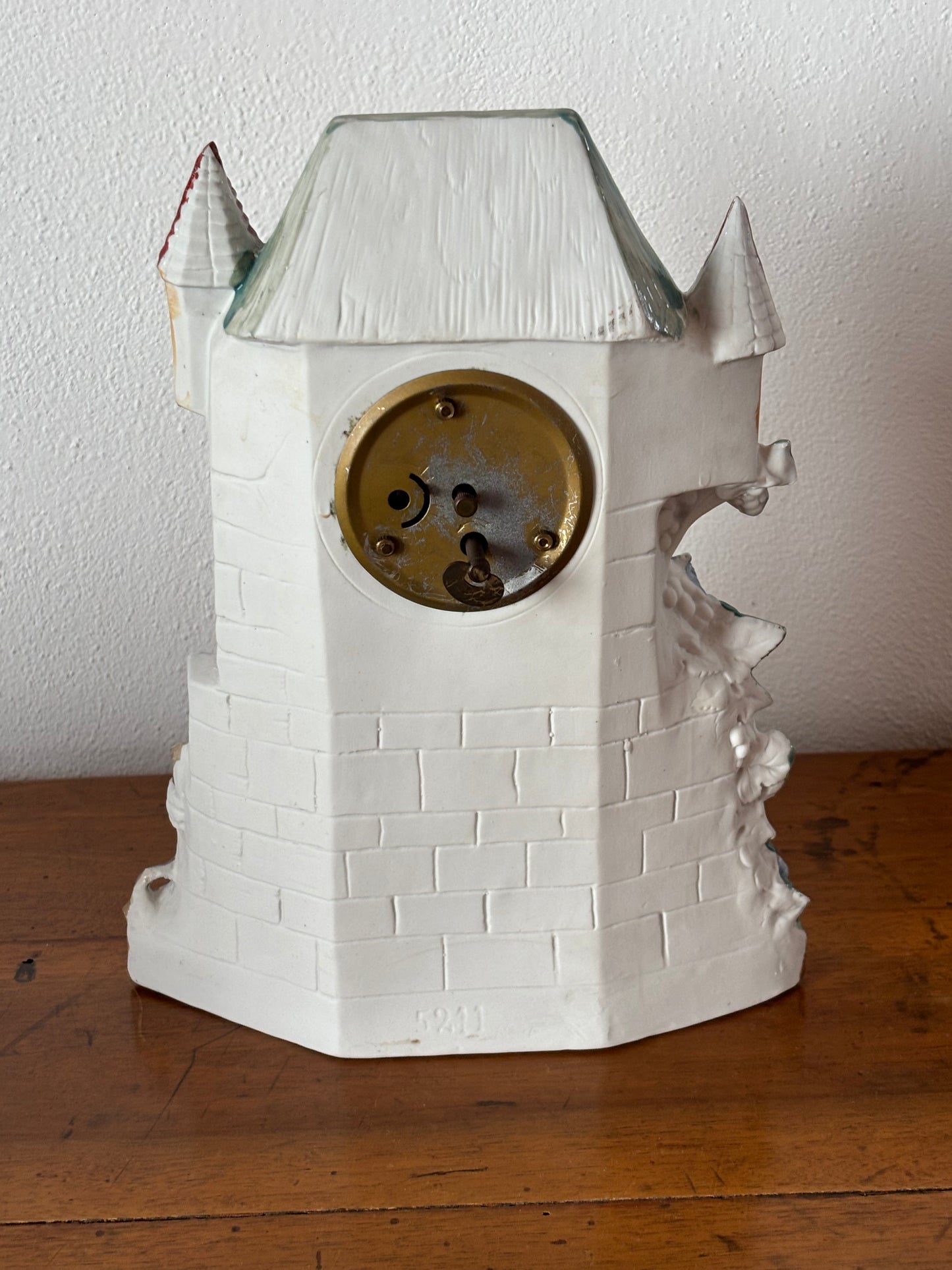 Orologio in ceramica decorativa Made in Germany – scena campestre con bambini e oche