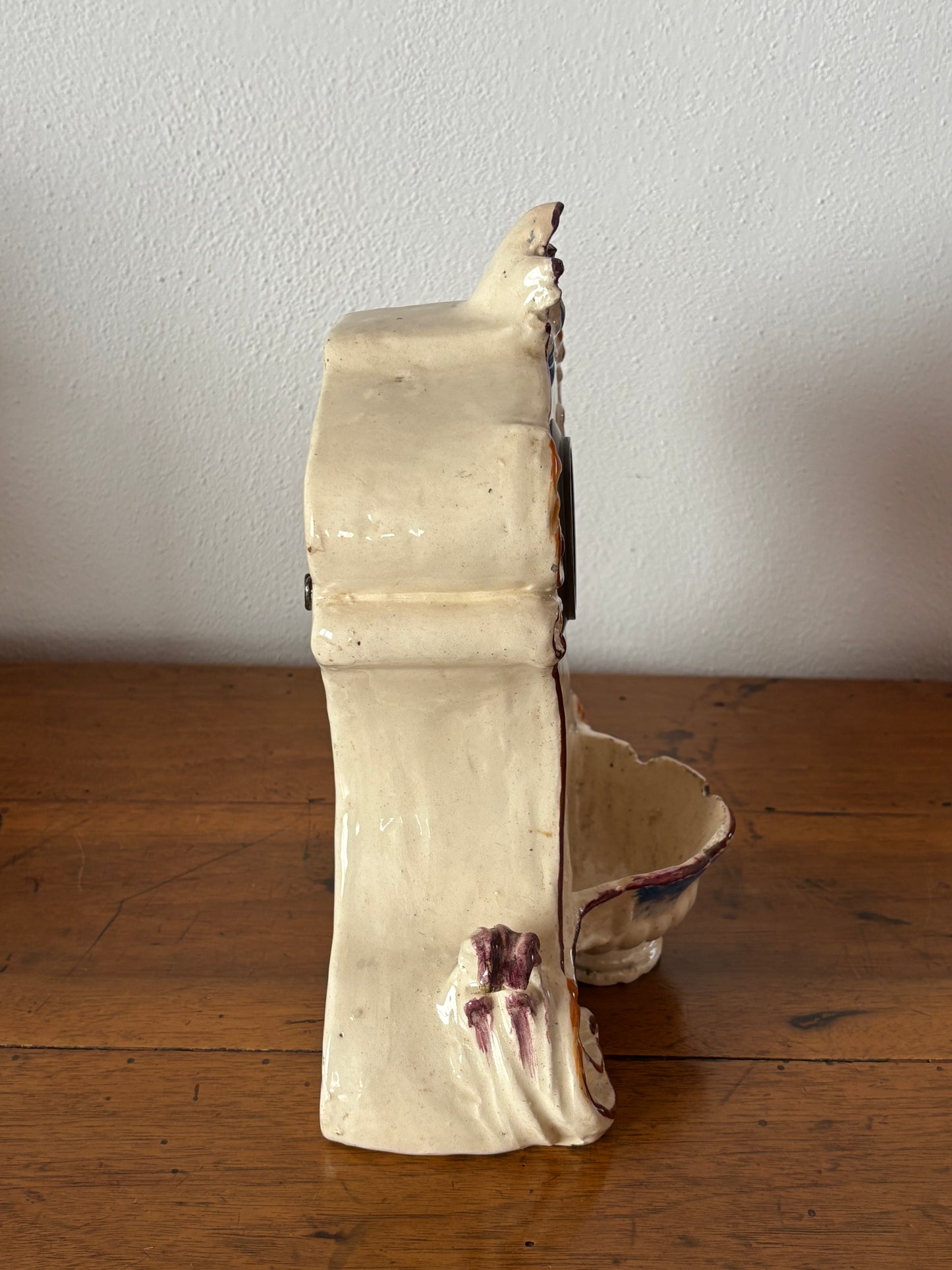 Orologio da tavolo in ceramica vintage decorata – marchiato e restaurato