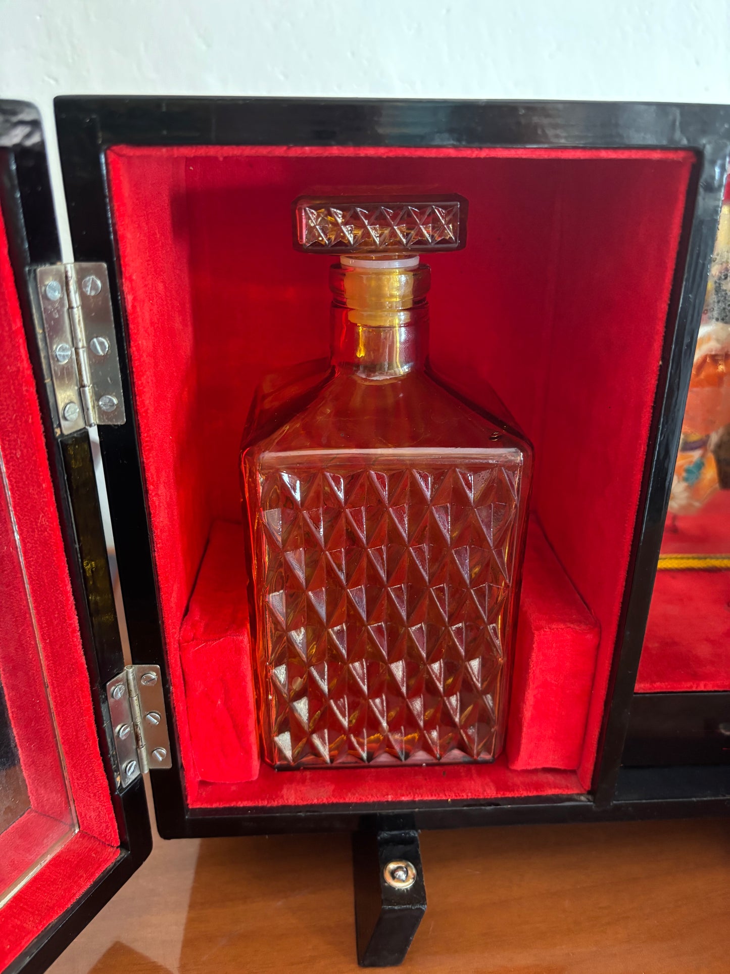 Japanese Bar Cabinet with Music Box and Rotating Geisha