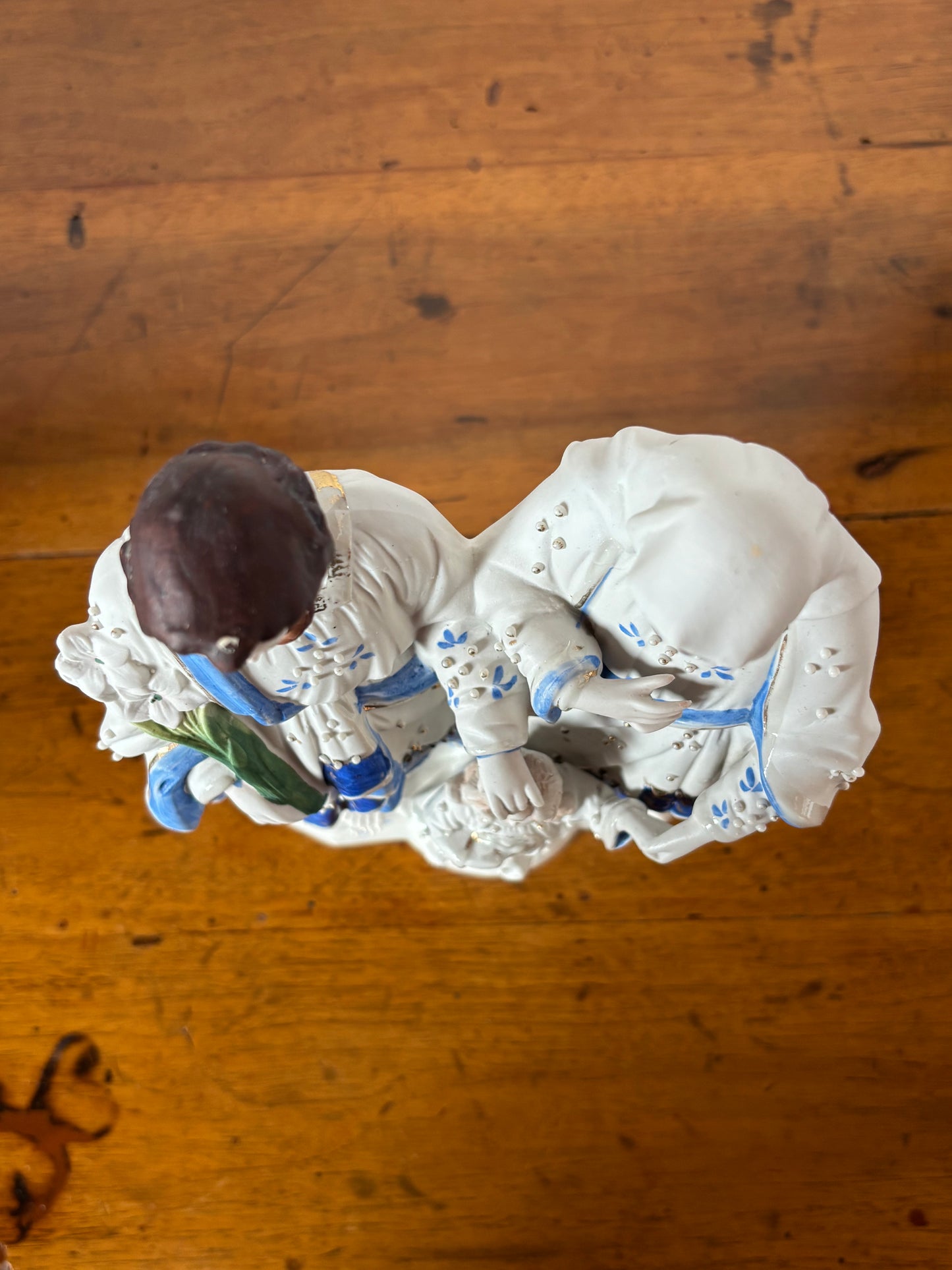 Statua Sacra Famiglia in Ceramica Vintage – Madonna, San Giuseppe e Gesù Bambino