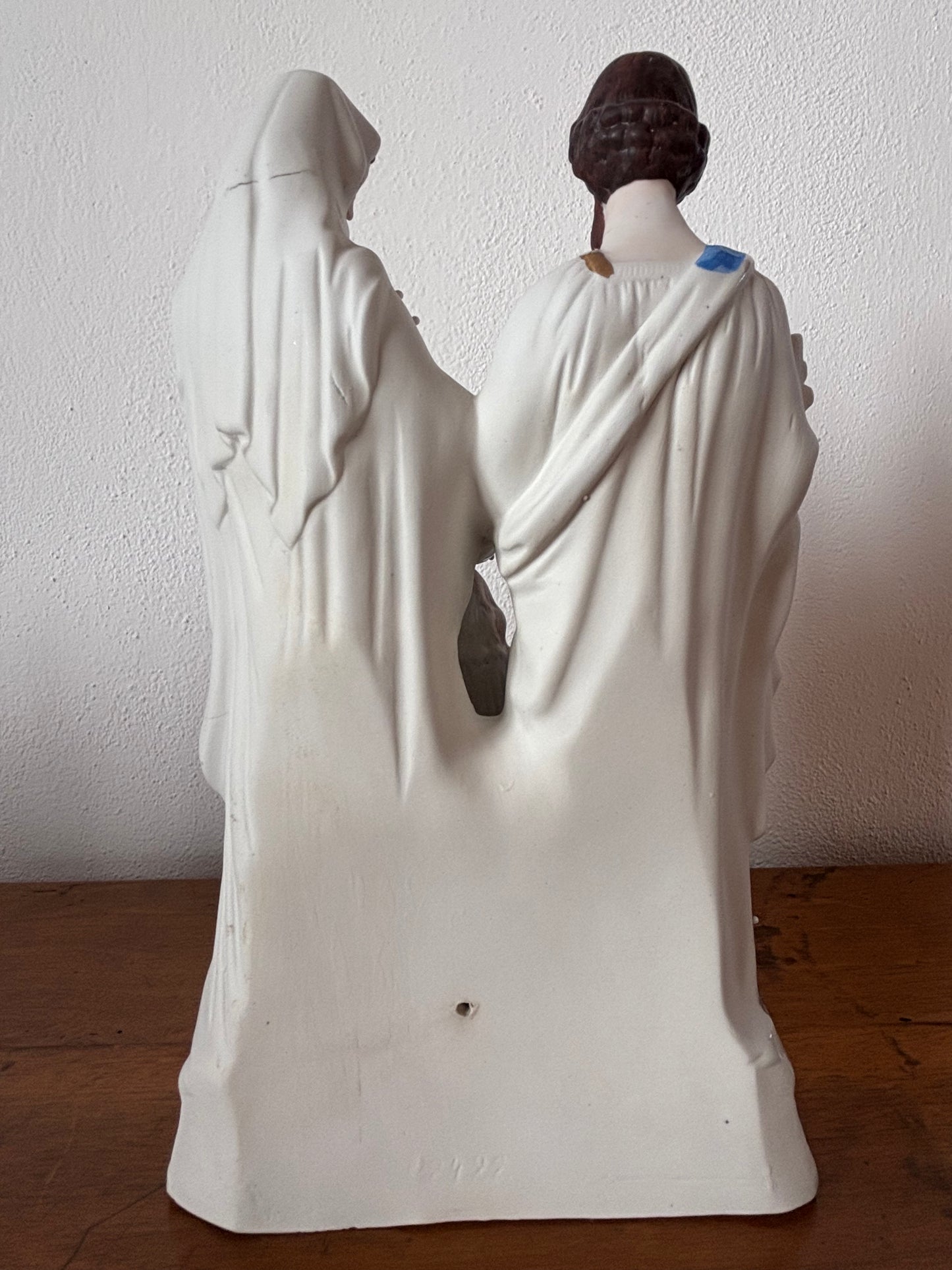 Statua Sacra Famiglia in Ceramica Vintage – Madonna, San Giuseppe e Gesù Bambino