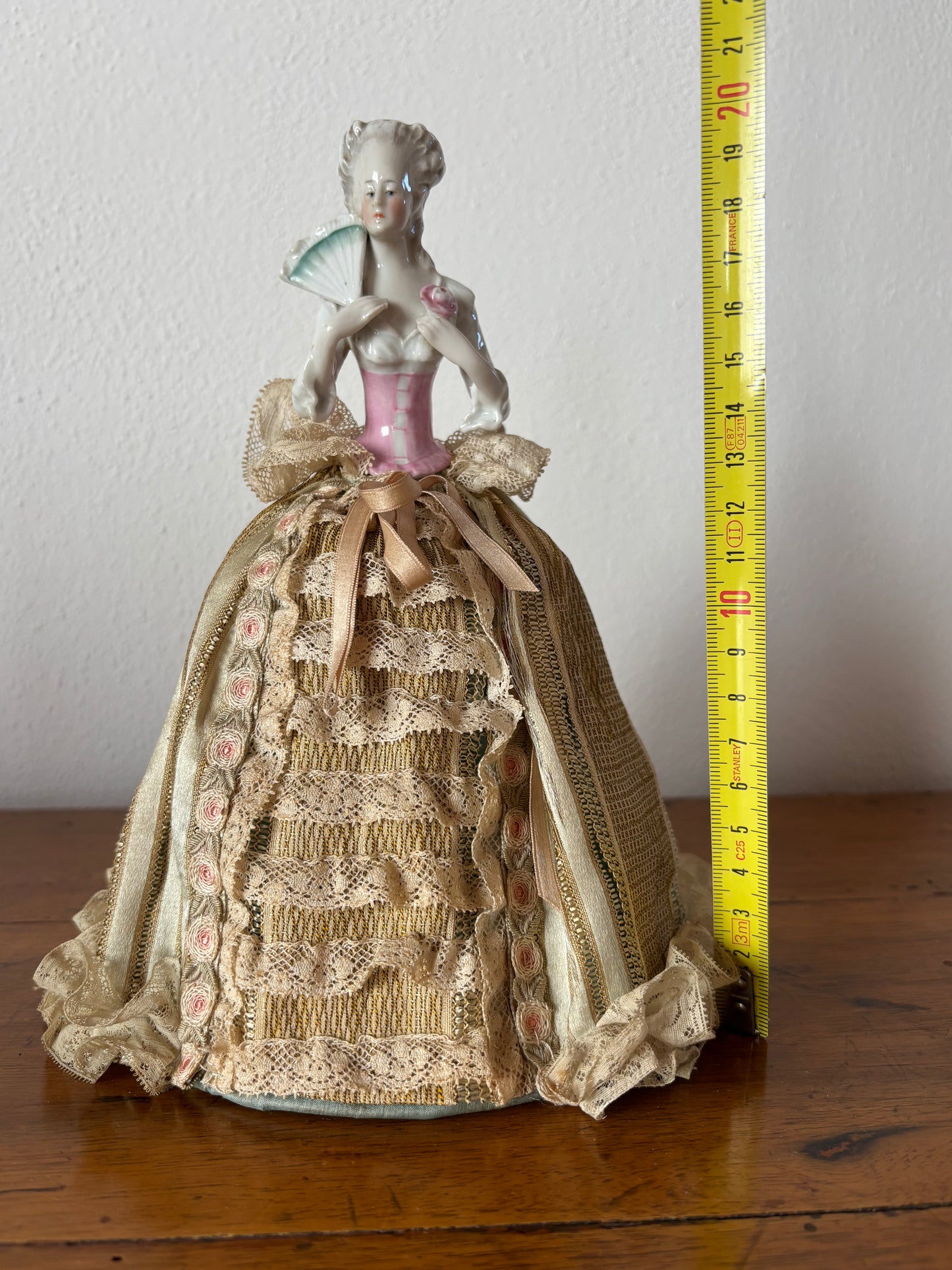 Half Doll with Lace Dress – Rococo Style, Perfect Condition