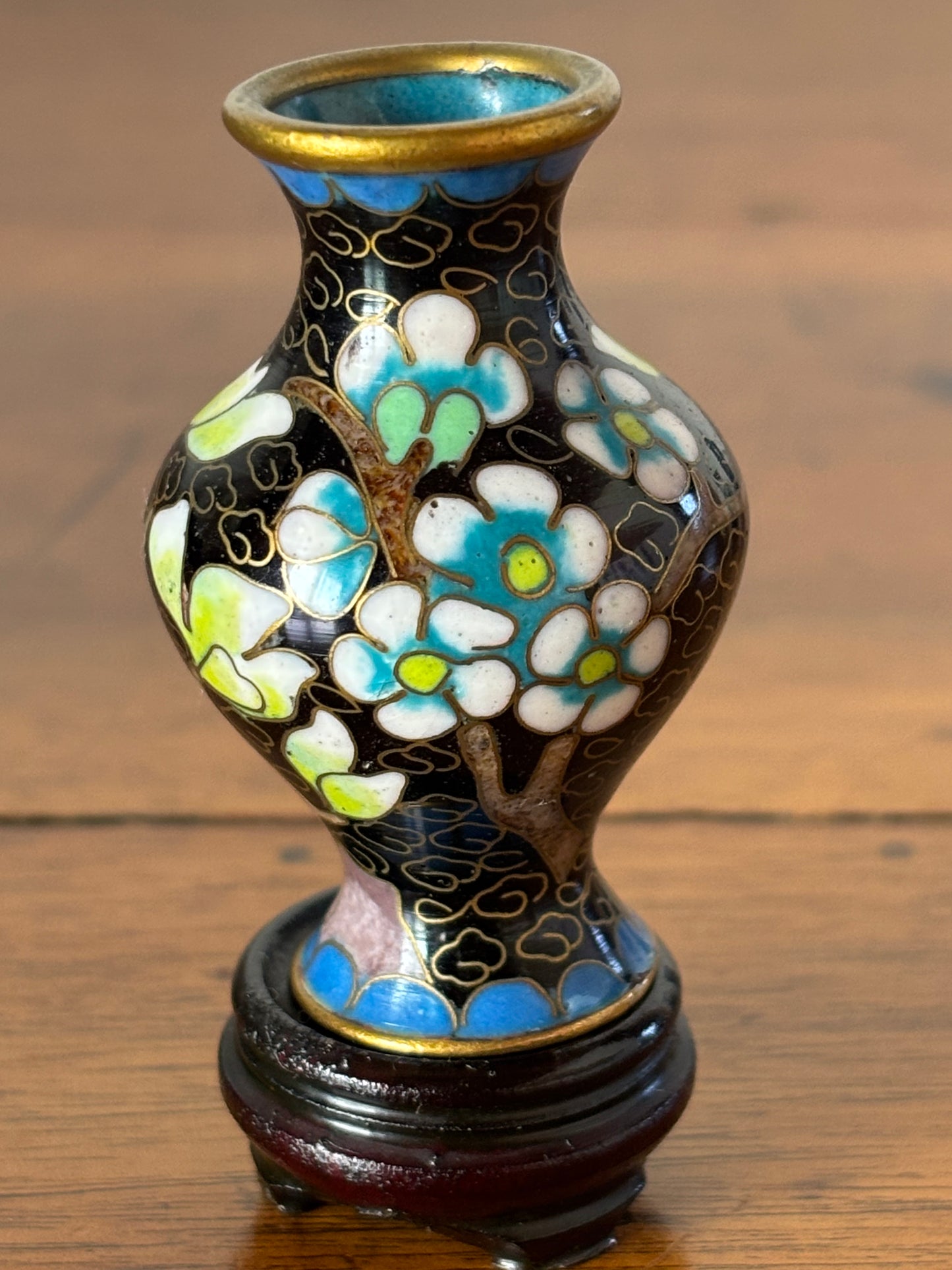 Set di vasi cinesi in miniatura cloisonné