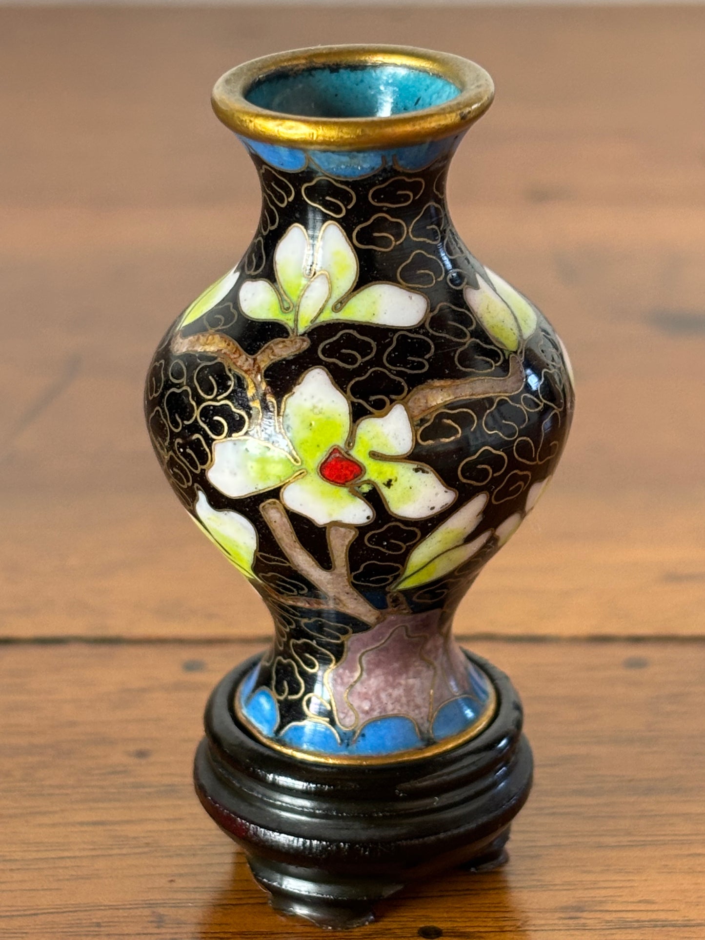 Set di vasi cinesi in miniatura cloisonné