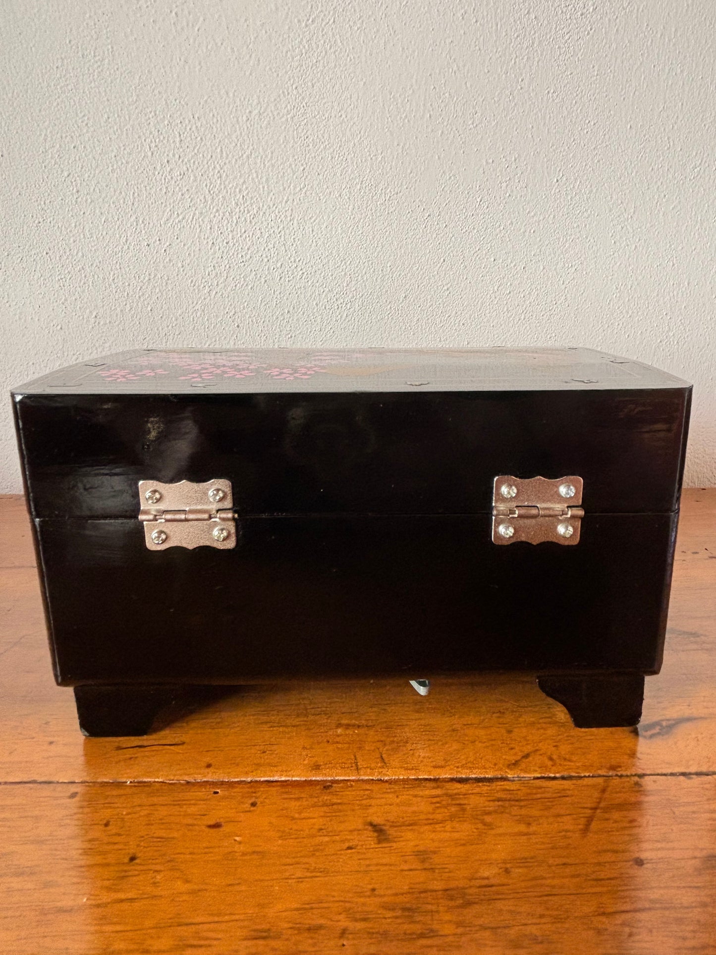 Vintage Japanese Black Lacquer Music Box
