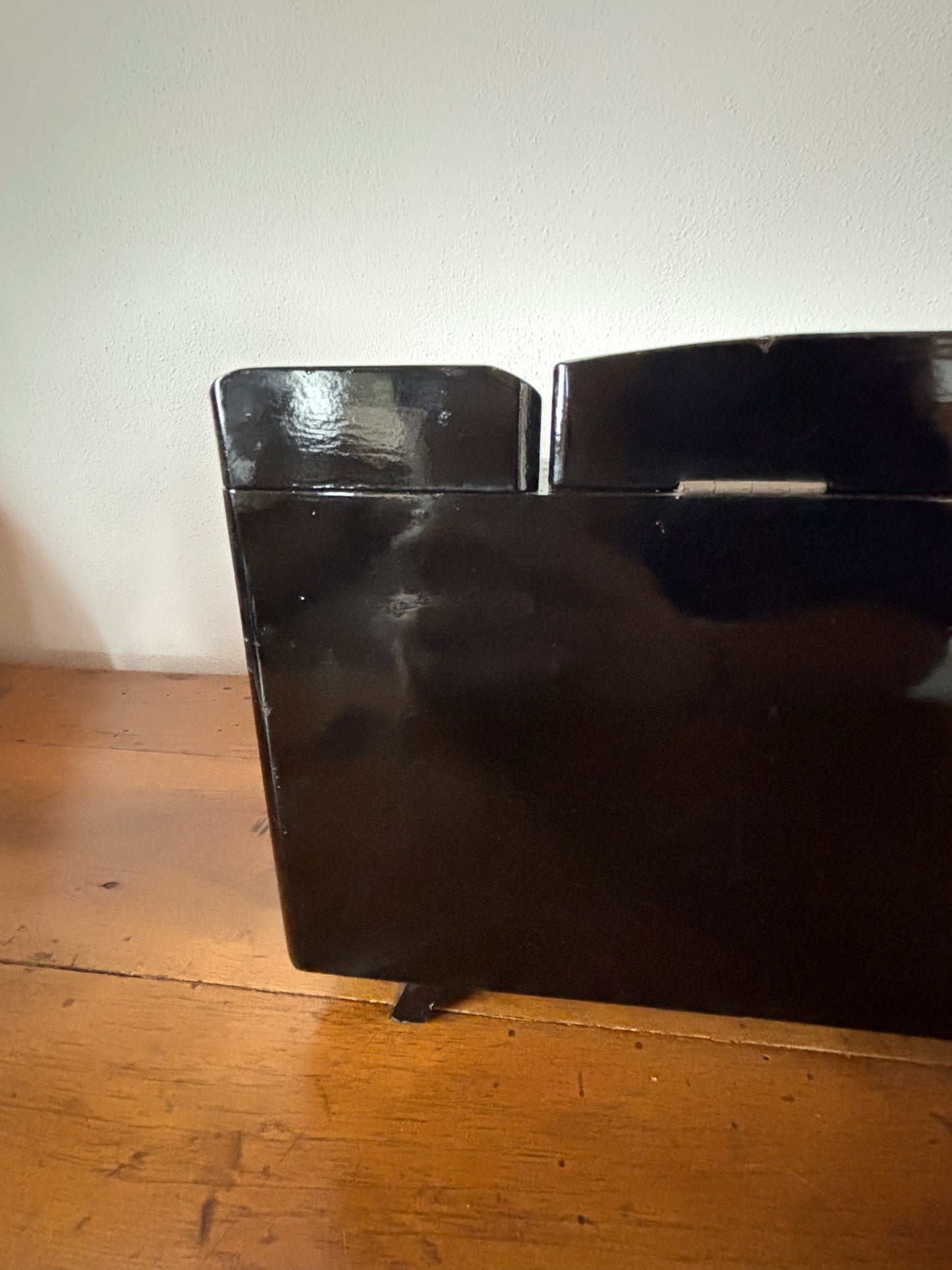 Portagioie giapponese vintage con carillon anni '60-'70 – laccato nero con risciò