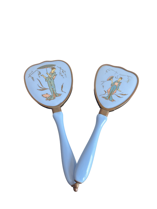 Set vintage spazzola e specchio