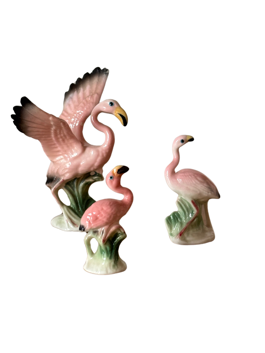 Set di Piccoli Fenicotteri in Ceramica Vintage – XX Secolo