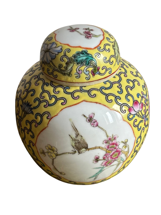 Vintage-Ingwertopf aus chinesischem Porzellan – mit Deckel und Bodenmarke