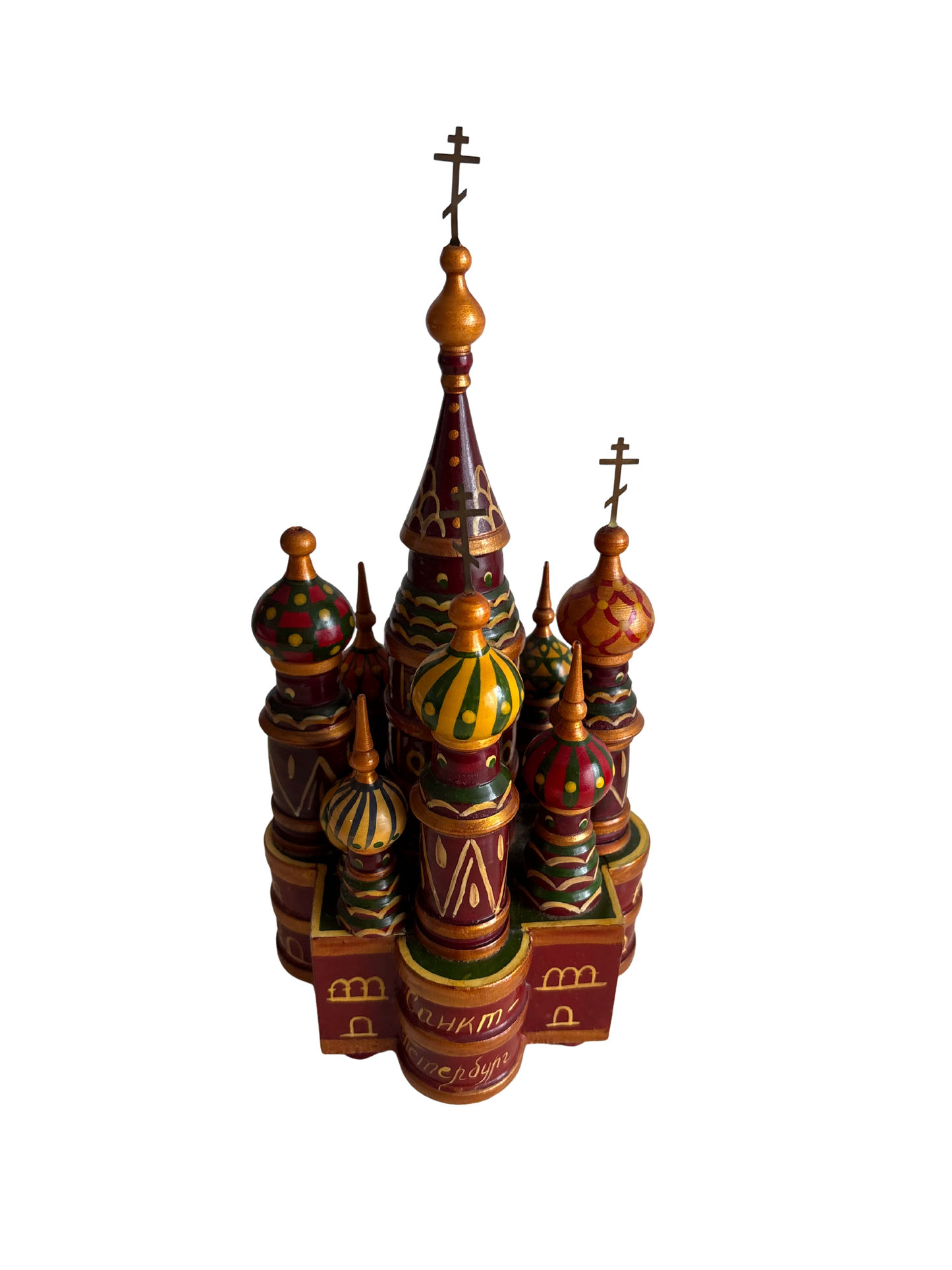 Carillon souvenir di San Pietroburgo in legno dipinto