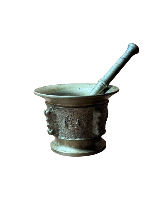 Mortaio da farmacia in bronzo