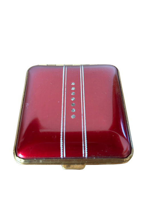 Porta trucchi compatto vintage rosso – Accessorio elegante da collezione