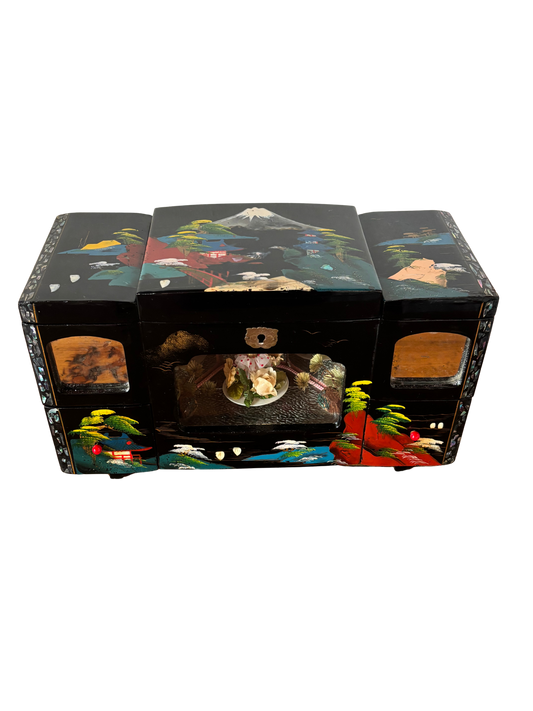 Japanisches Vintage‑Spieluhr‑Carillon mit Ballerina und Beleuchtung