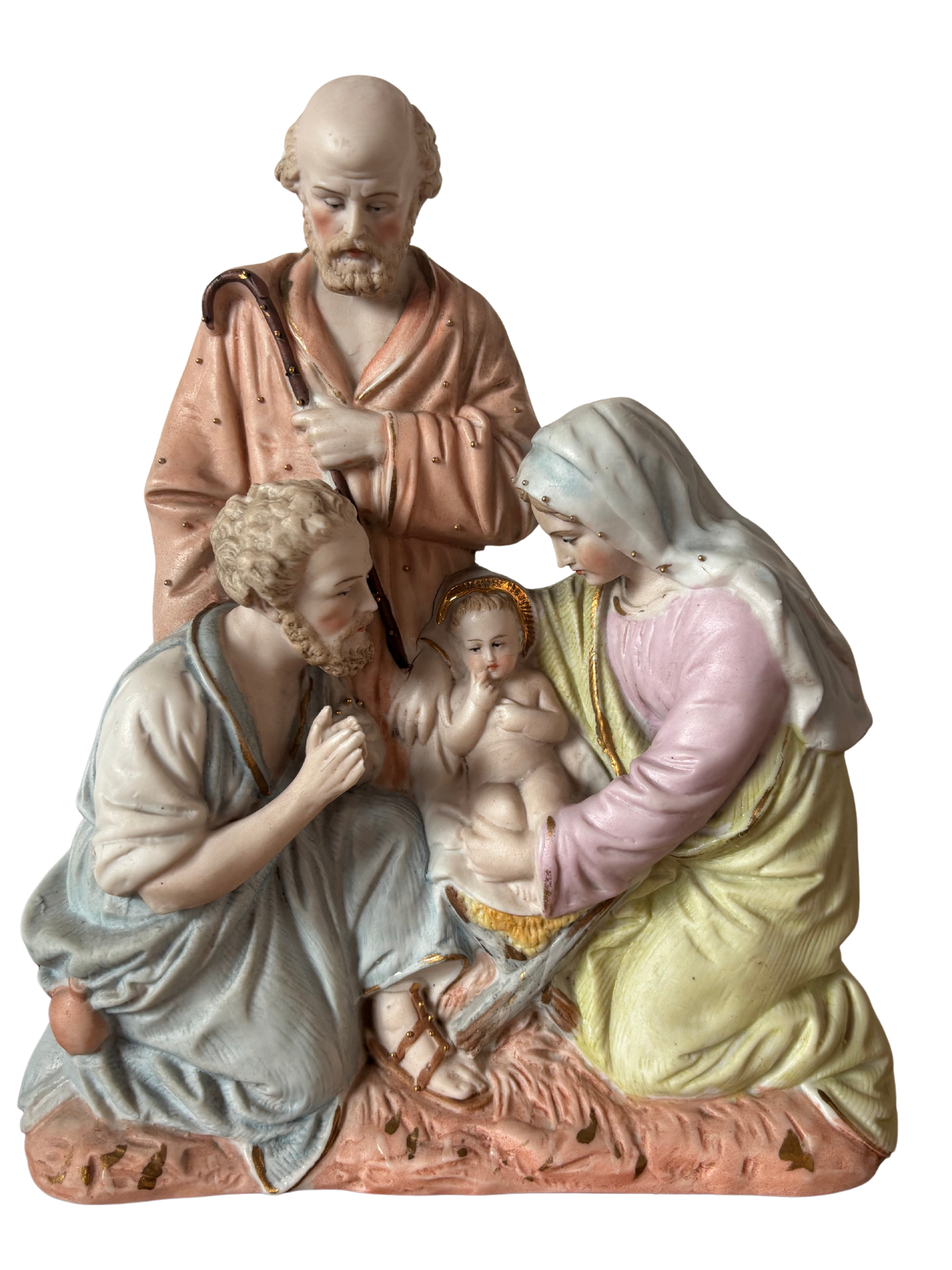 Statuetta della Sacra Famiglia in ceramica bisquit