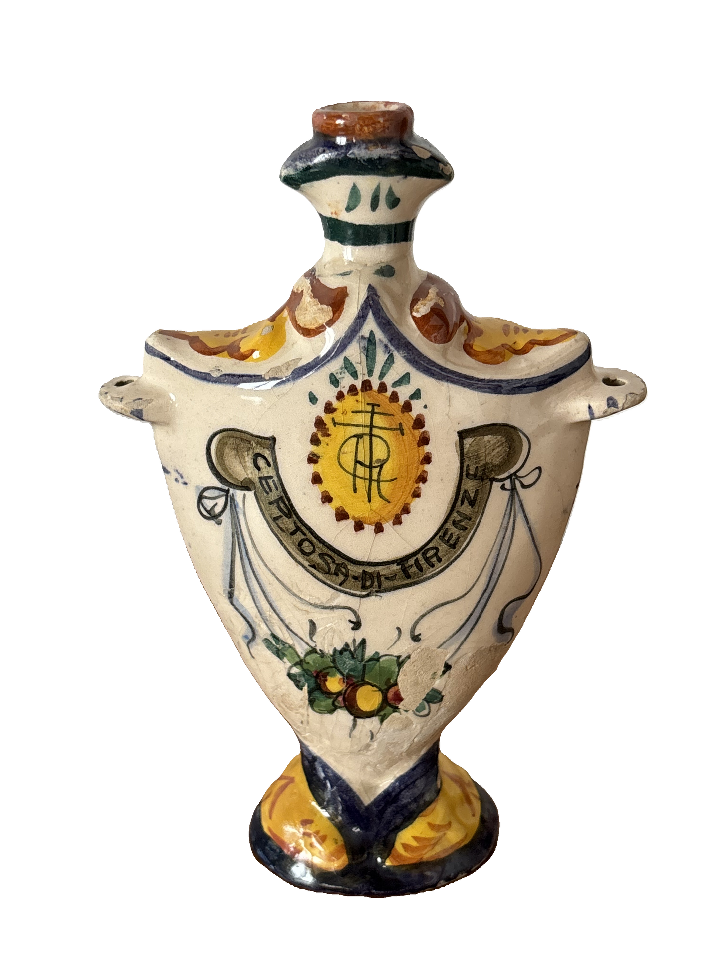 Fiaschetta in Ceramica Devozionale – Certosa di Firenze, Oggetto da Pellegrinaggio