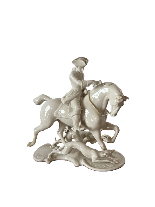 Statua in porcellana “Red Hunt” Nymphenburg – Modello 382-1, 1914 – Restaurata