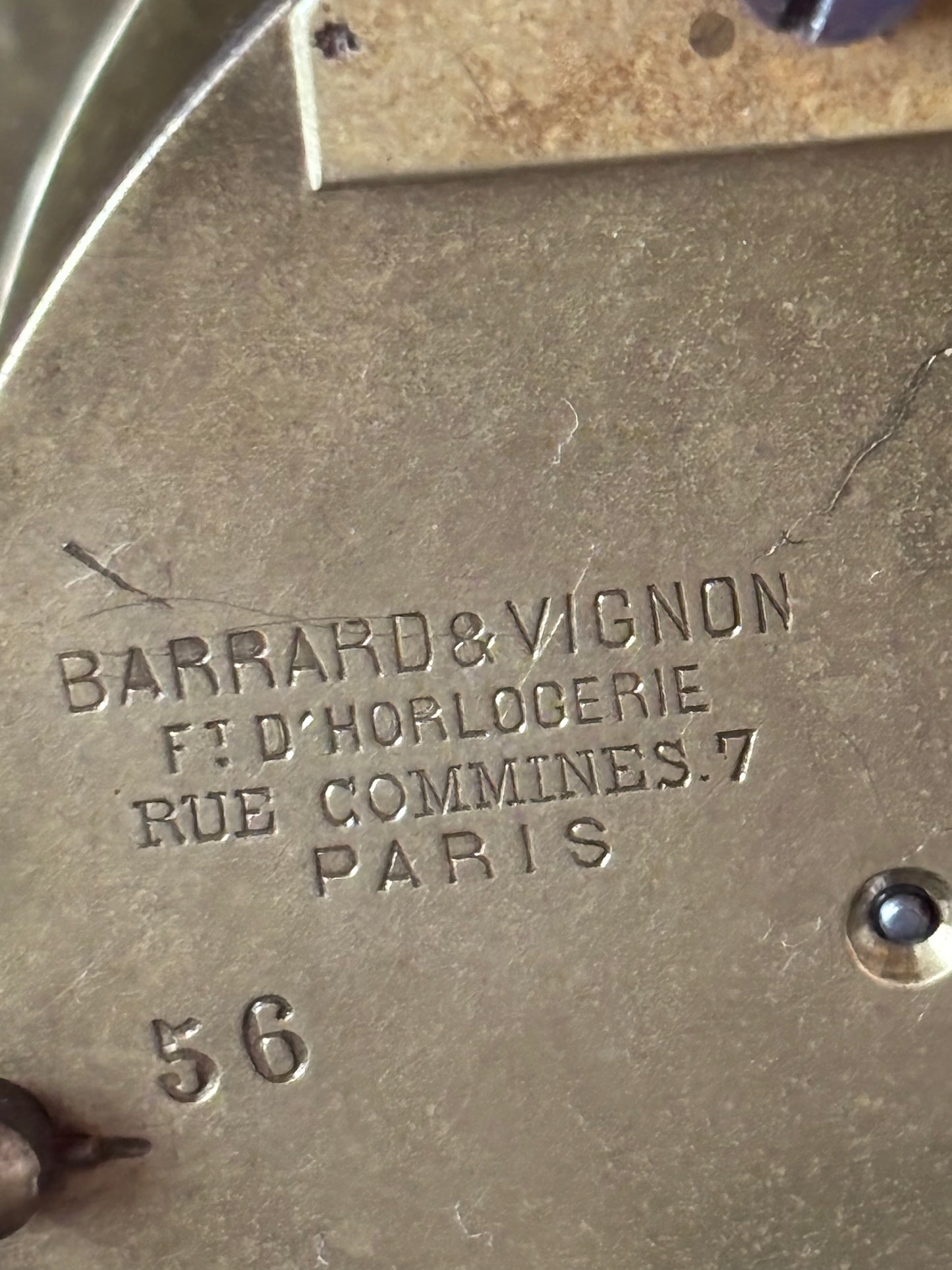 Napoleon III Period Wooden Pendulum Clock with Metal Inlays