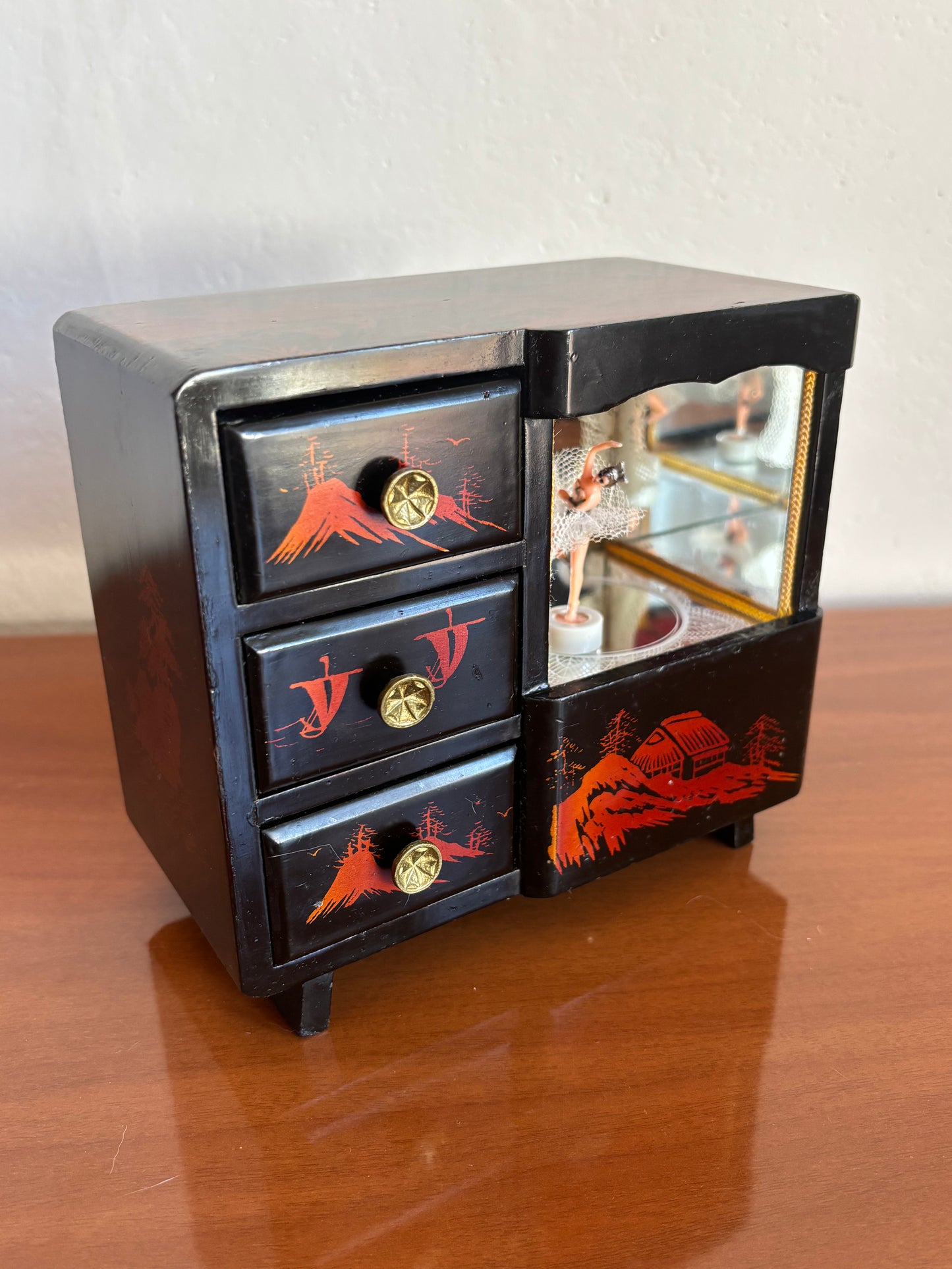 Portagioie giapponese con manici circolari e ballerina magnetica