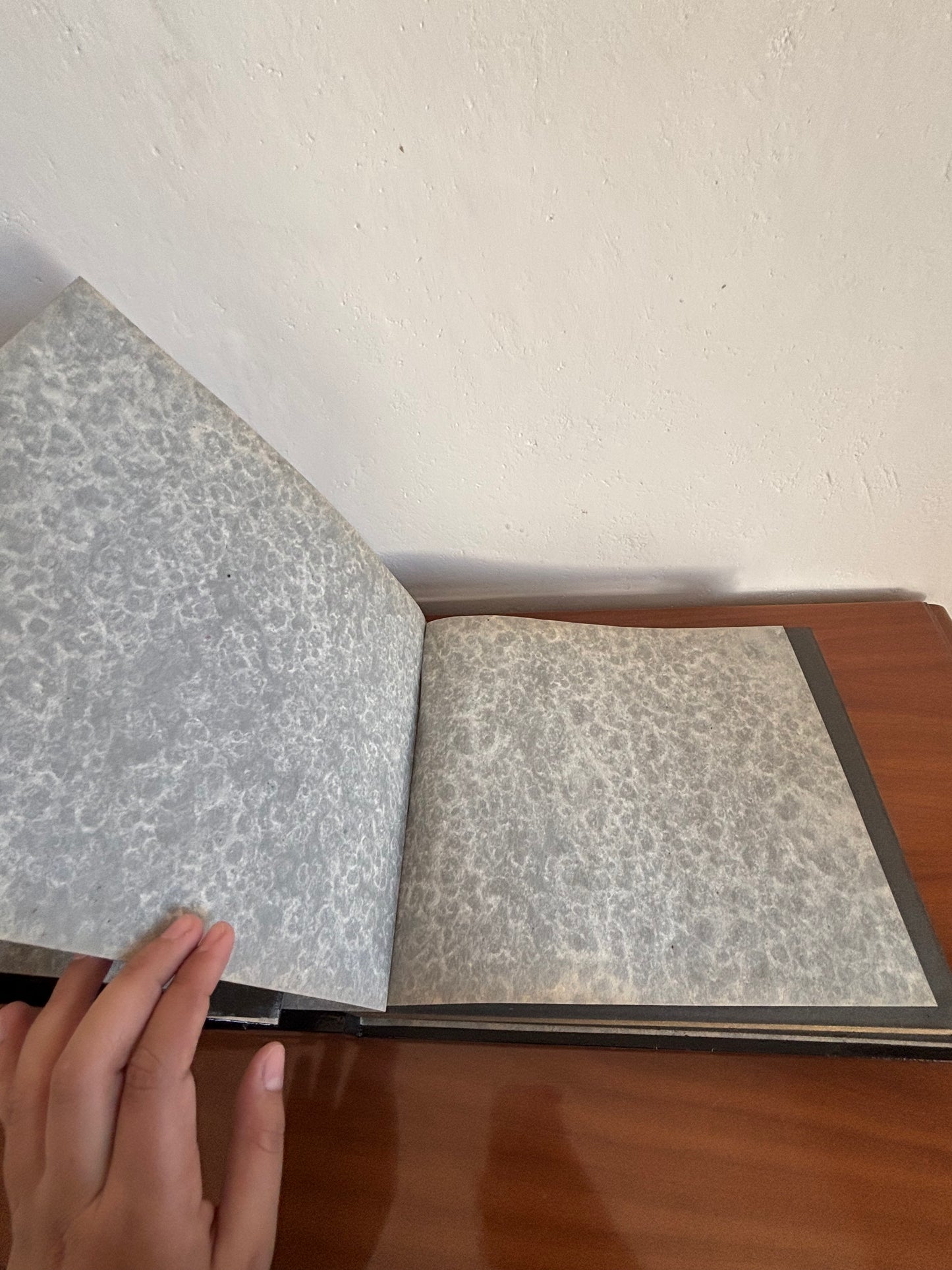 Album fotografico giapponese con carillon e iridescenze decorative