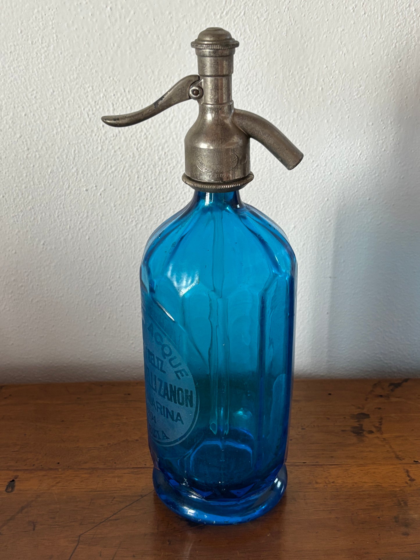 Blue Glass Seltzer Bottle – Ditta Fratelli Zanon Venezia | Collectible Vintage