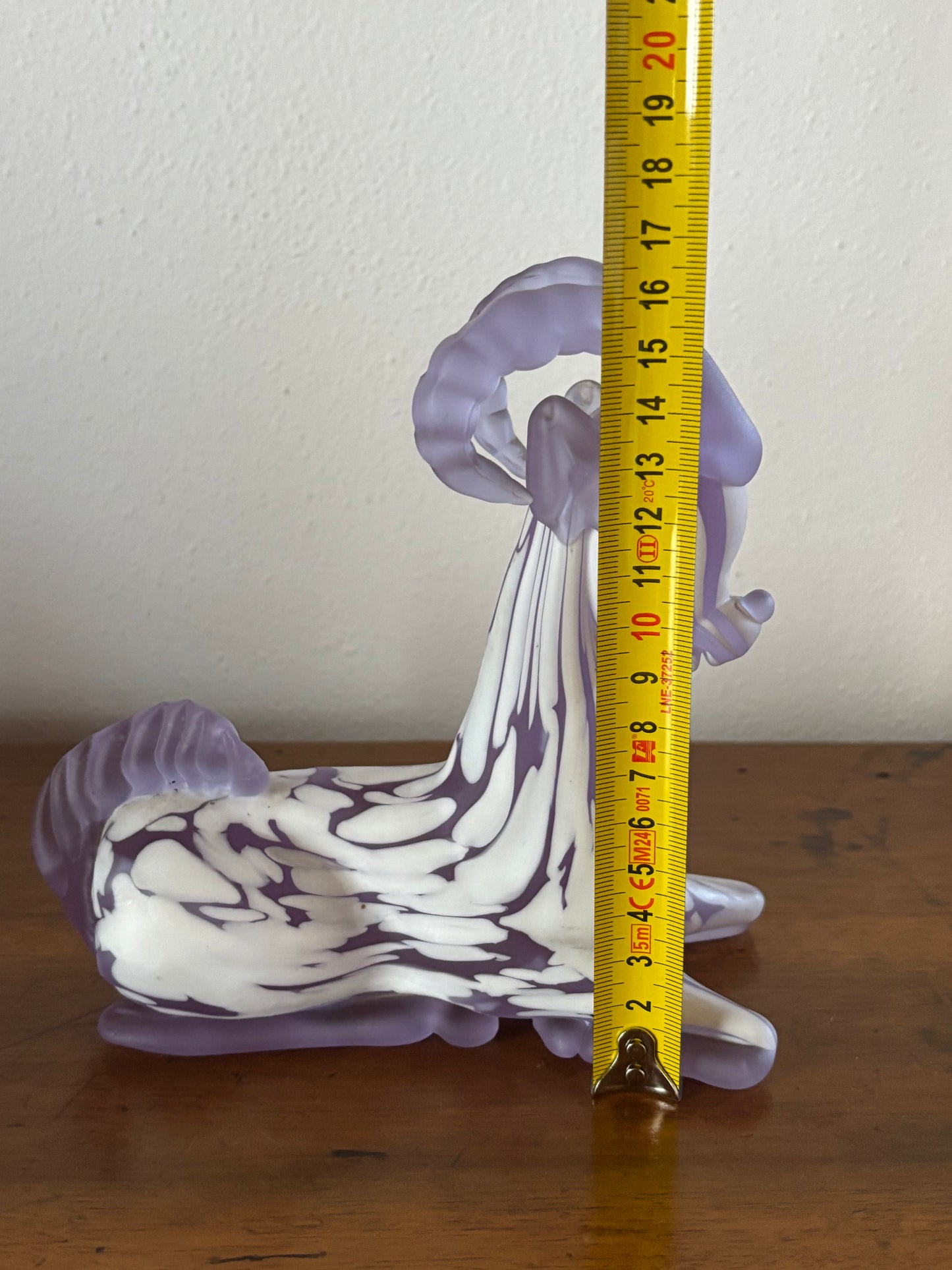 Mountain Goat in Glass – Handmade Violet and White Sculpture