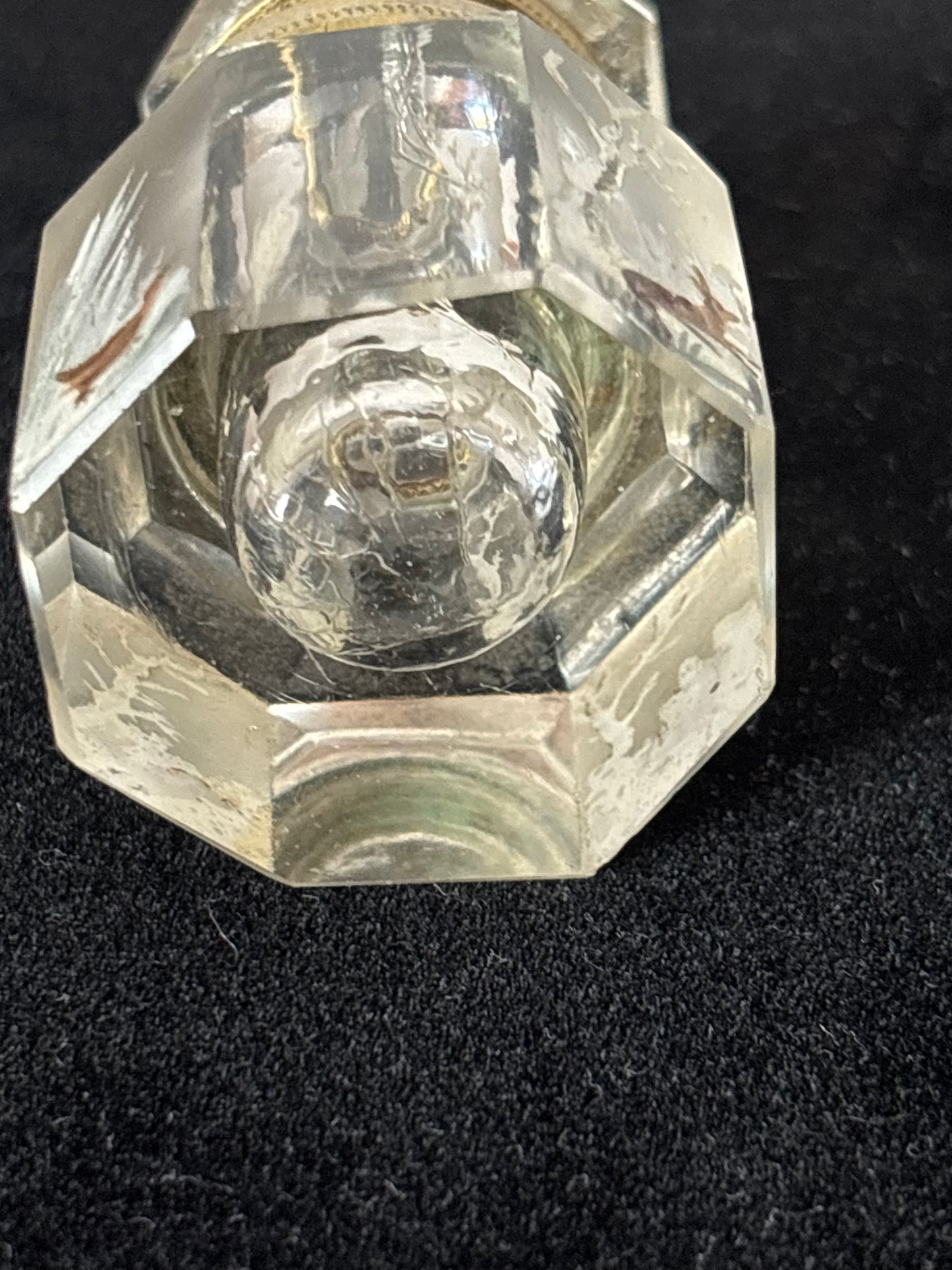 Antique Hand-Painted Glass Inkwell