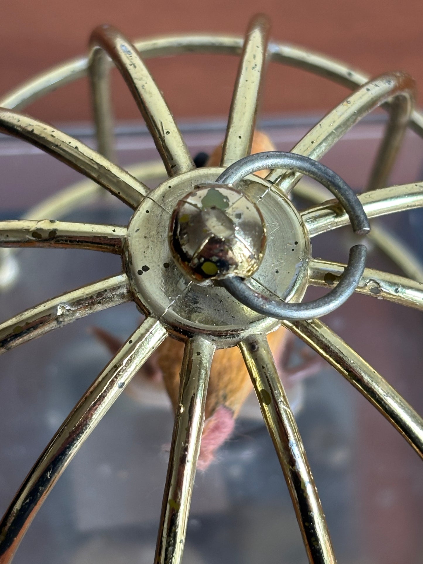 Vogel in Käfig mit Vintage‑Spieluhr