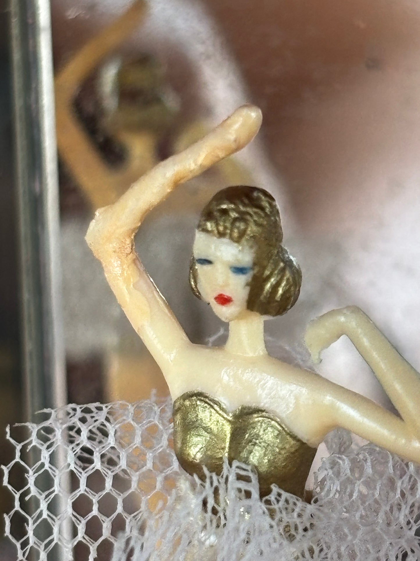 Japanese lacquered jewelry box with drawers and music box with ballerina