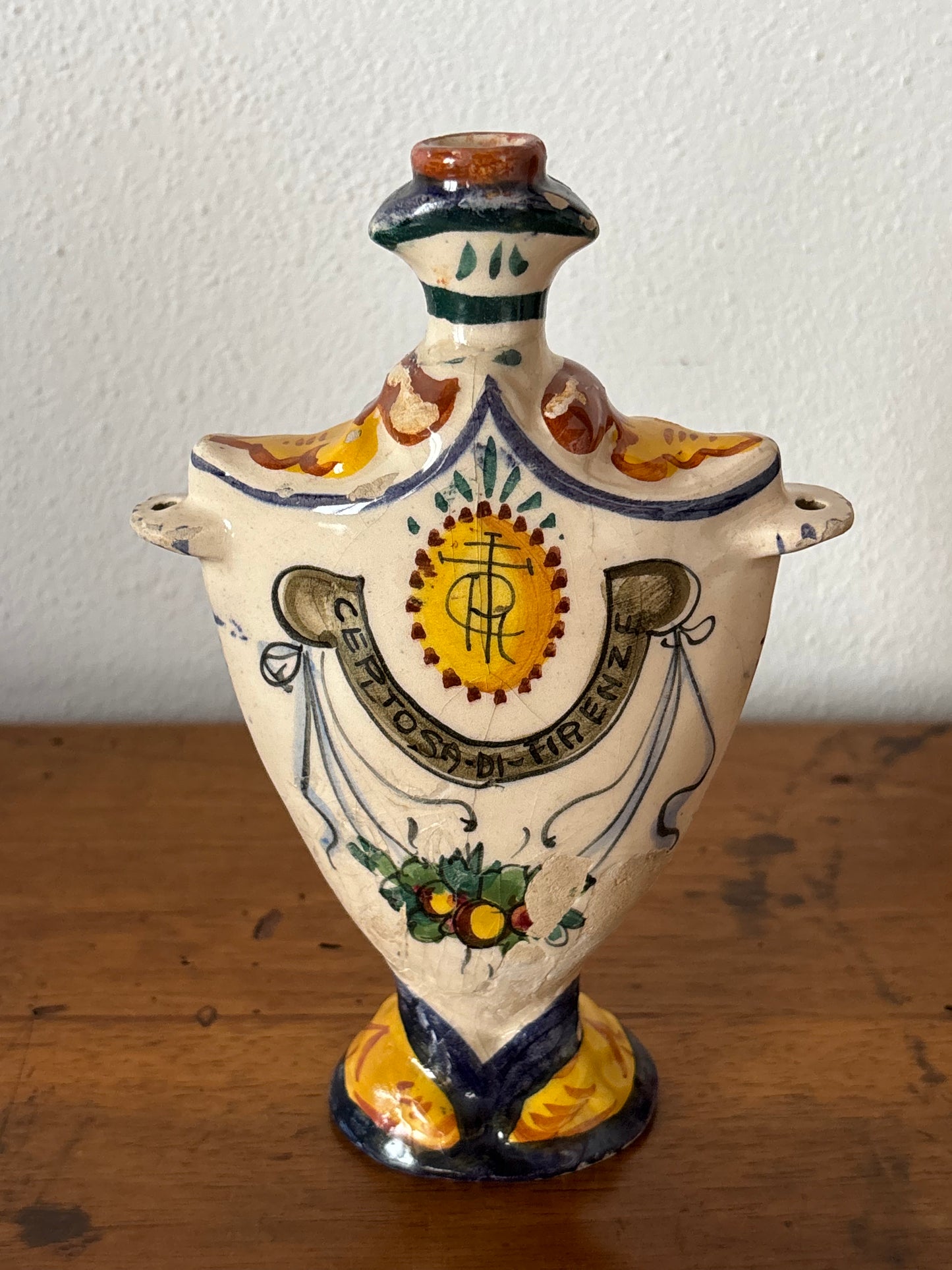 Fiaschetta in Ceramica Devozionale – Certosa di Firenze, Oggetto da Pellegrinaggio