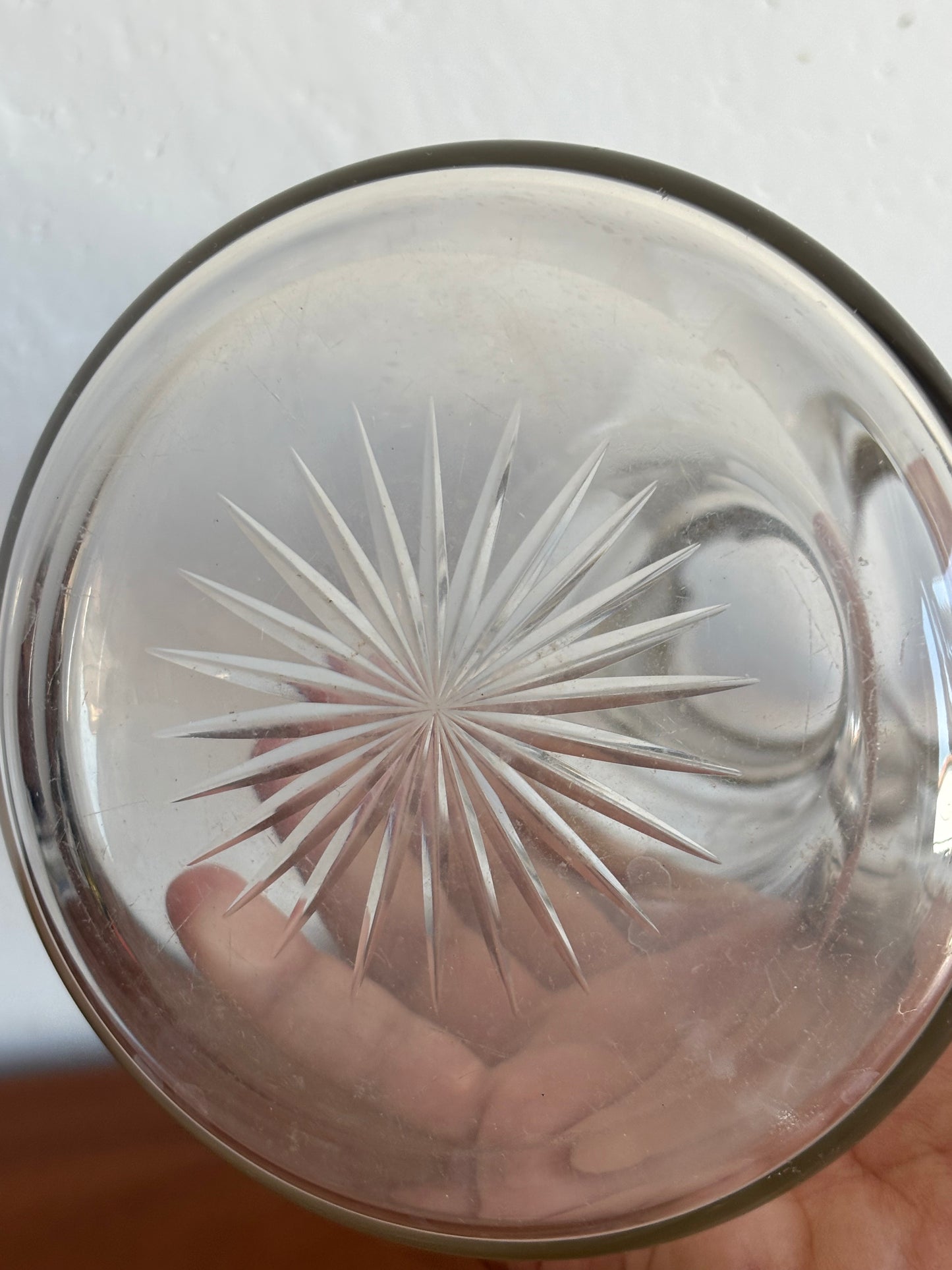 Vintage Liberty‑Style Carafe in Glass and Silvered Metal – Timeless Elegance