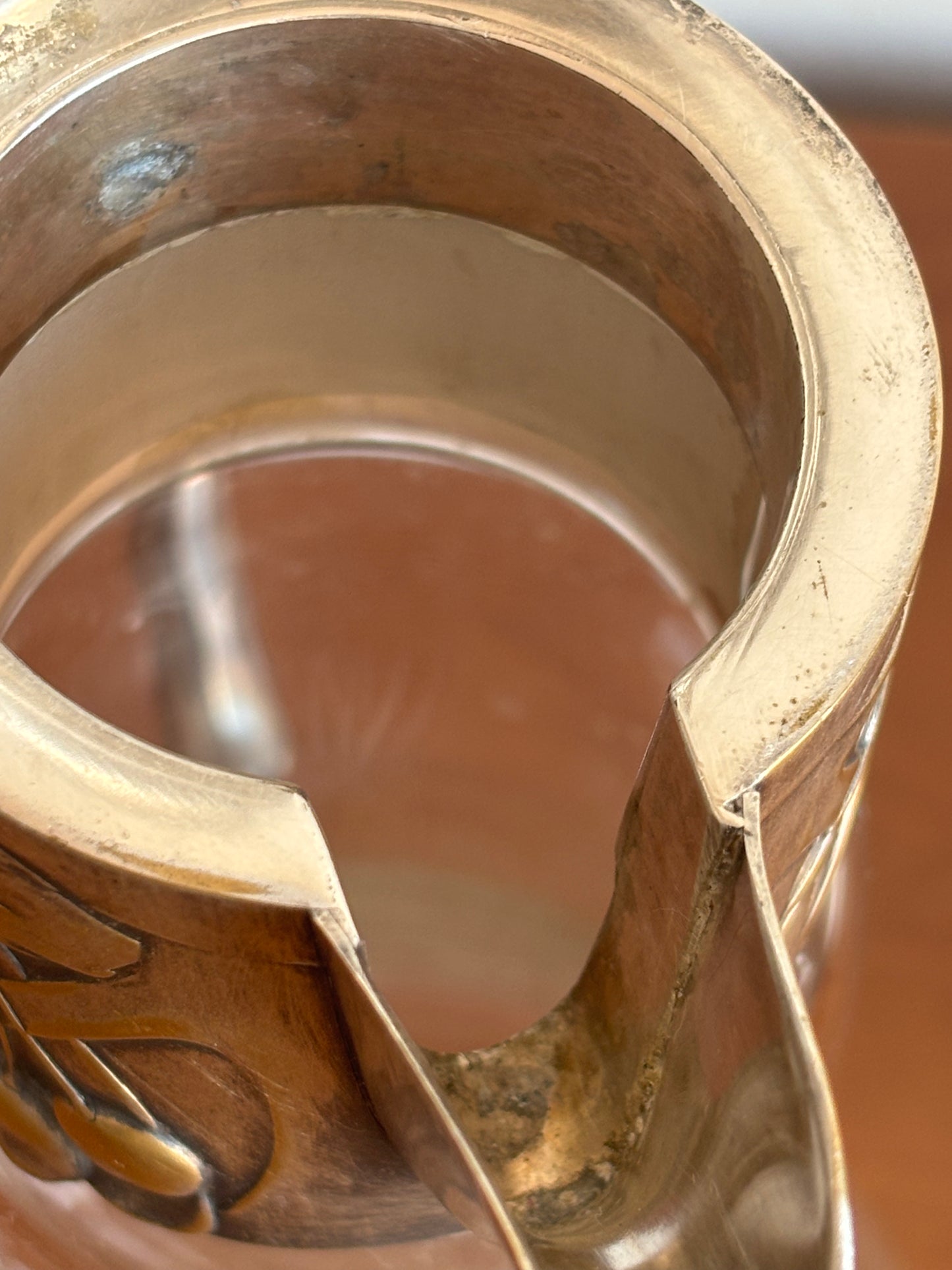 Vintage Liberty‑Style Carafe in Glass and Silvered Metal – Timeless Elegance