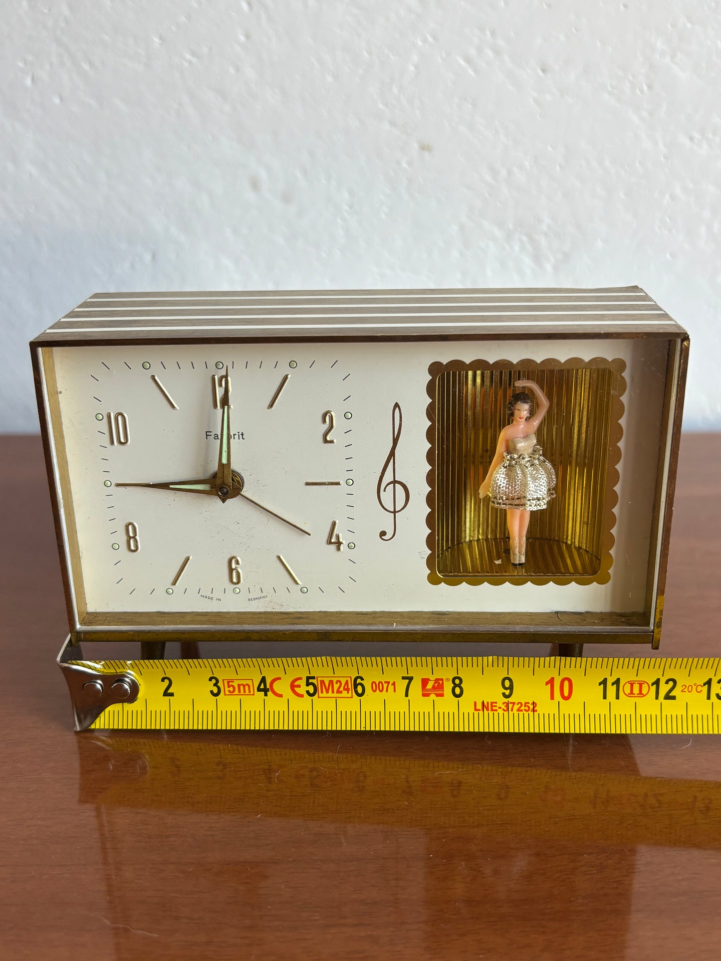Vintage Favorit alarm clock with music box and ballerina – 1960s, working