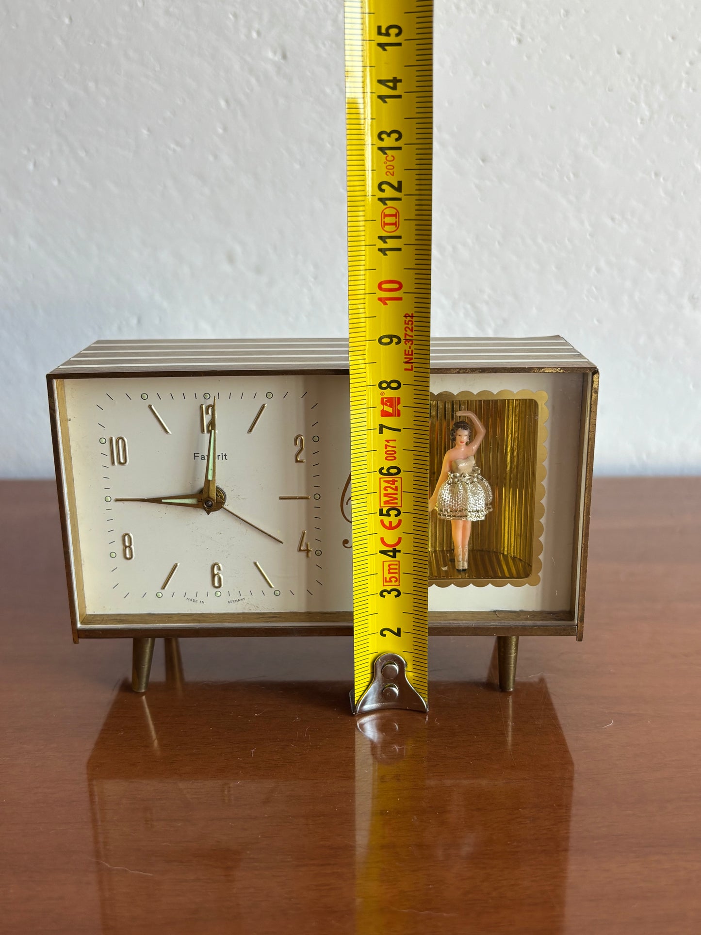 Vintage Favorit alarm clock with music box and ballerina – 1960s, working