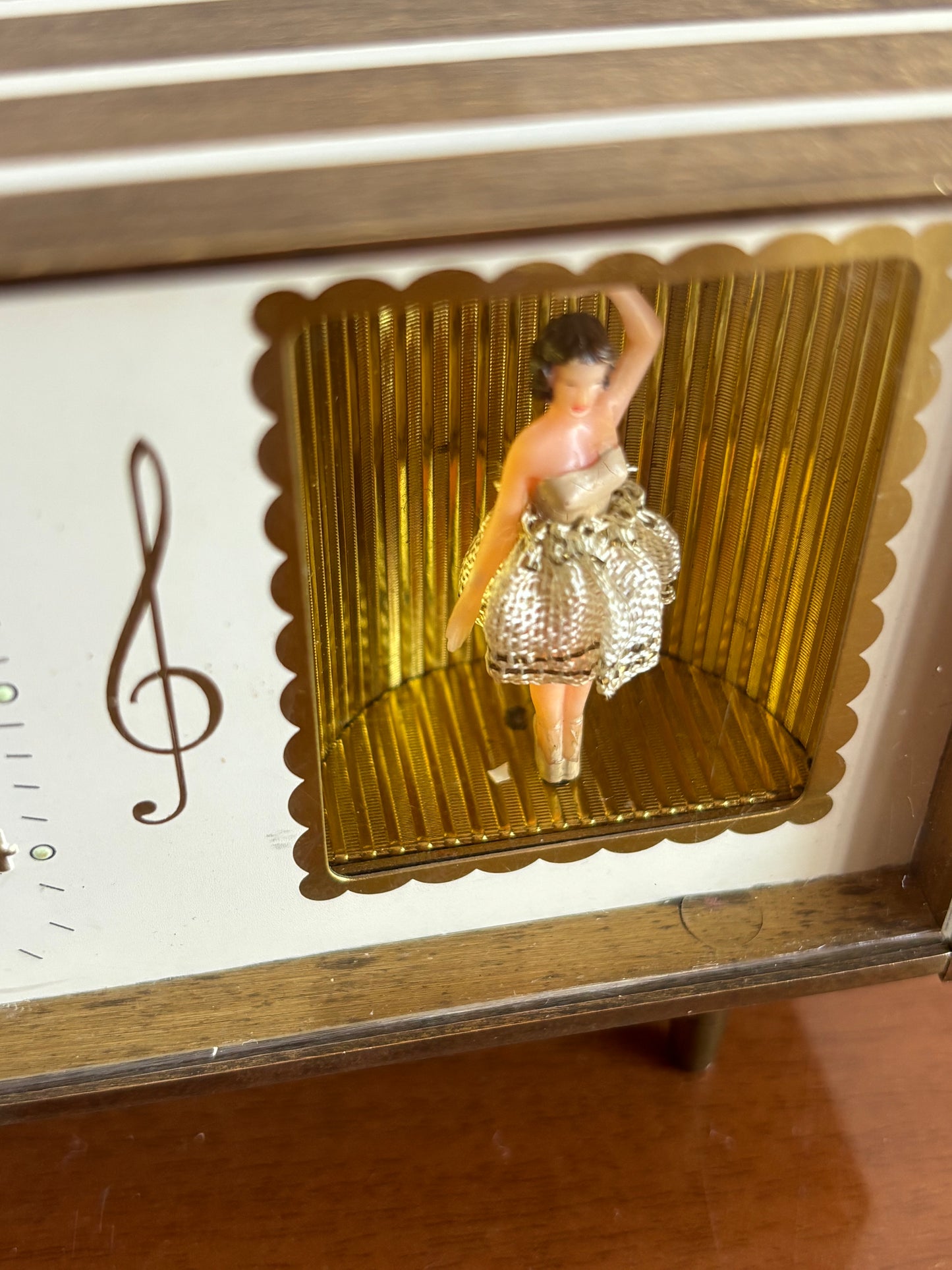 Vintage Favorit alarm clock with music box and ballerina – 1960s, working