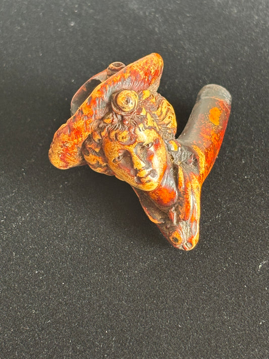 Fornello di Pipa in Schiuma di Mare – Intaglio d’Epoca con Patina Originale