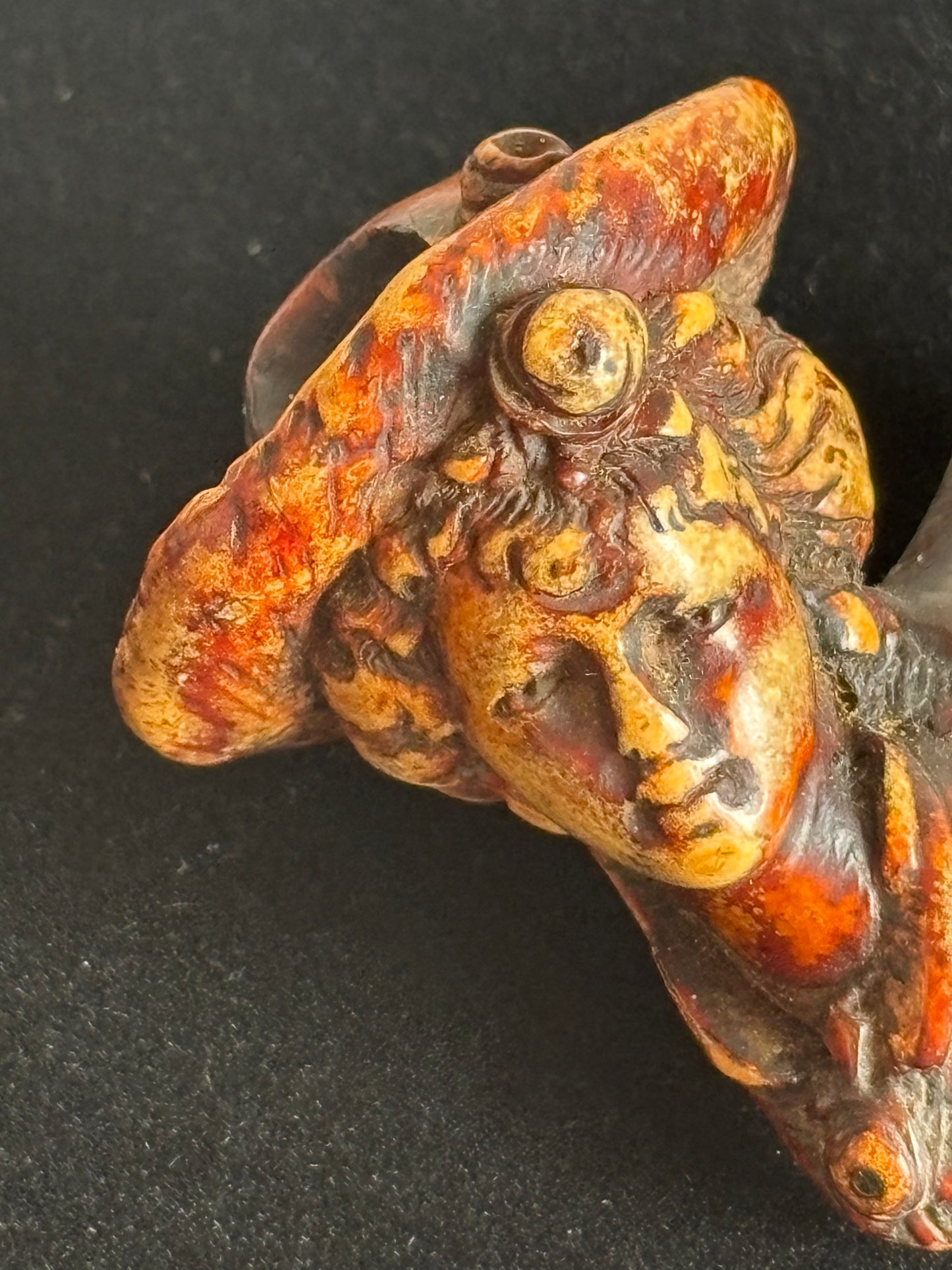 Fornello di Pipa in Schiuma di Mare – Intaglio d’Epoca con Patina Originale