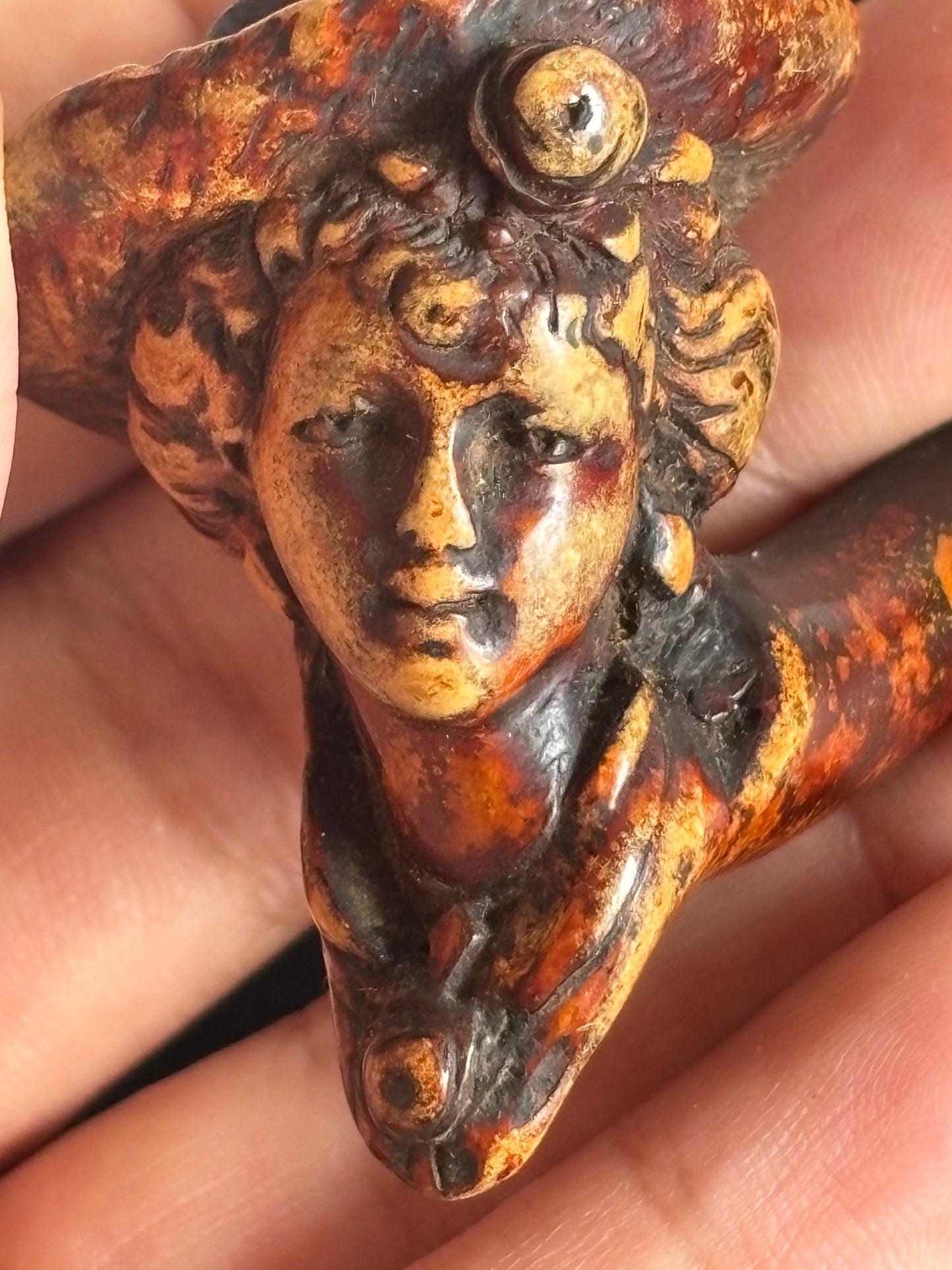Fornello di Pipa in Schiuma di Mare – Intaglio d’Epoca con Patina Originale