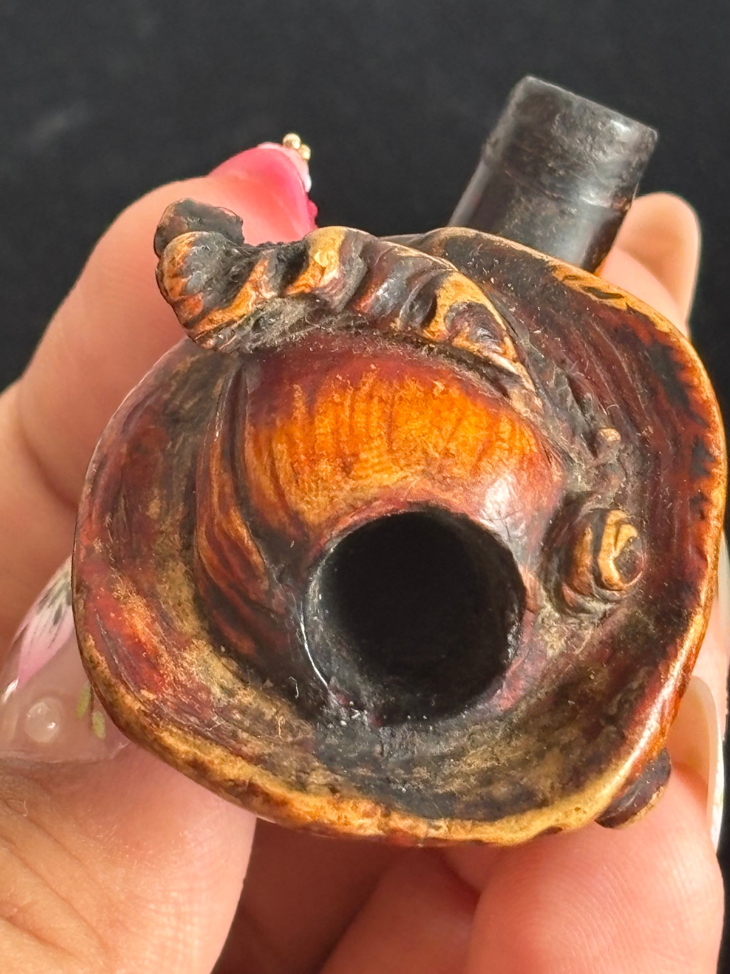 Fornello di Pipa in Schiuma di Mare – Intaglio d’Epoca con Patina Originale