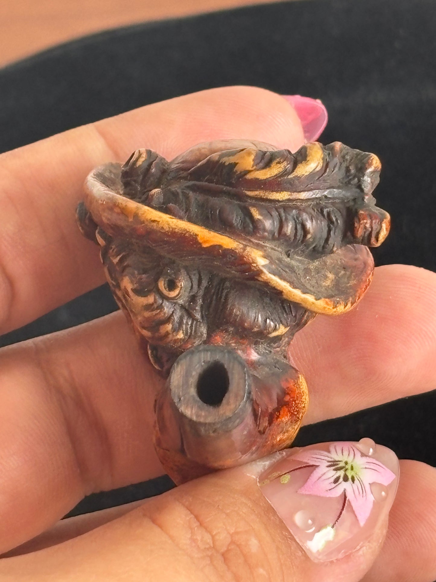 Fornello di Pipa in Schiuma di Mare – Intaglio d’Epoca con Patina Originale