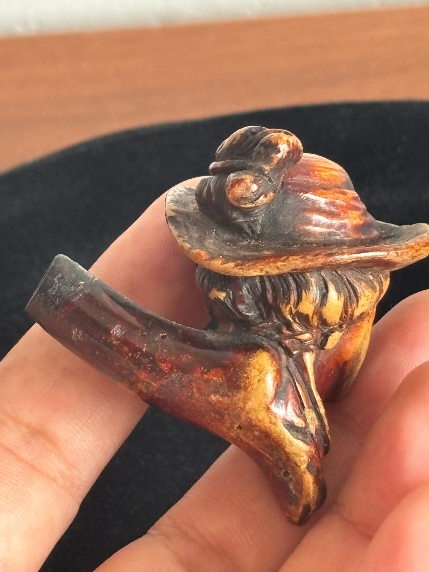 Fornello di Pipa in Schiuma di Mare – Intaglio d’Epoca con Patina Originale