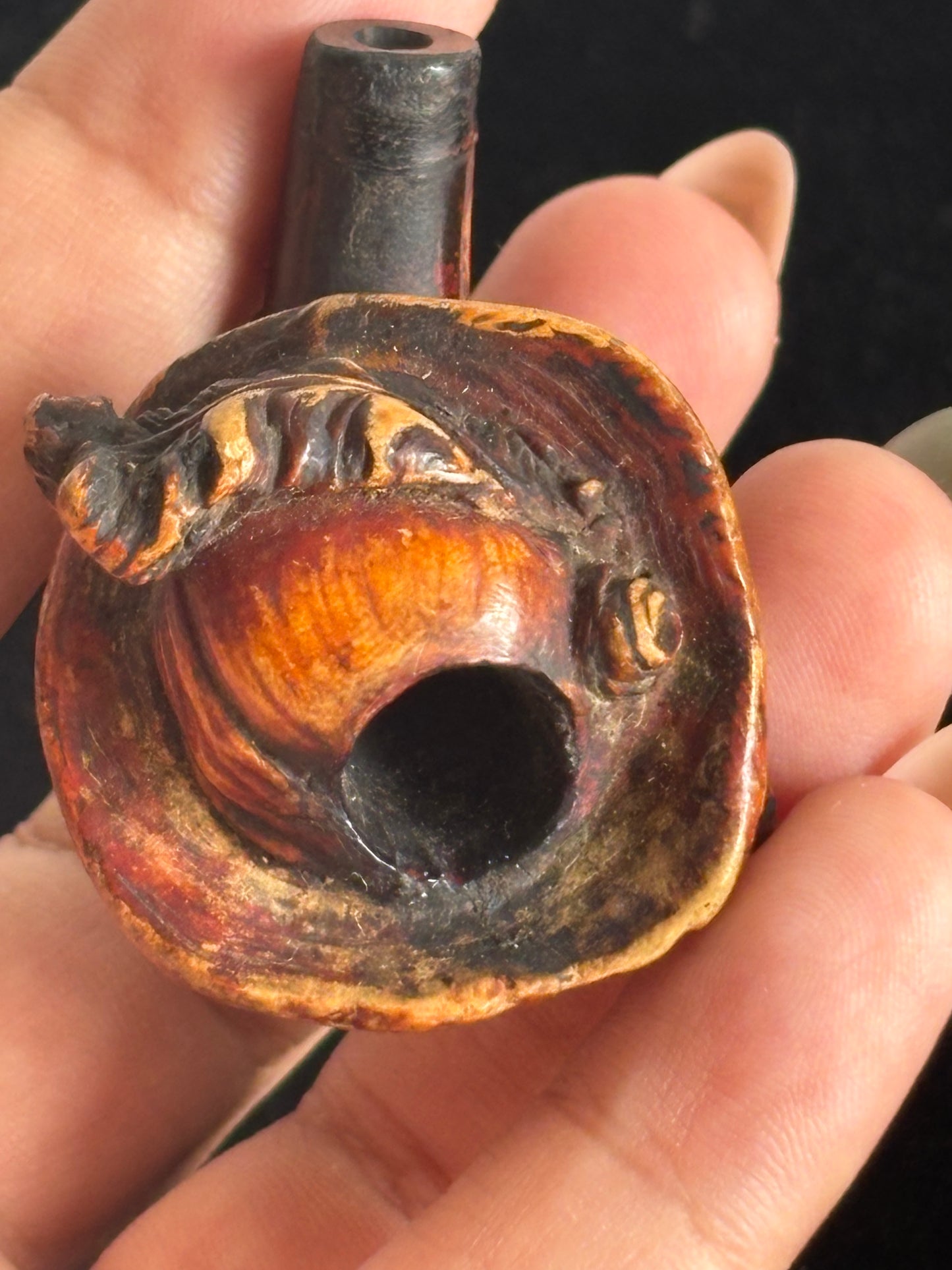 Fornello di Pipa in Schiuma di Mare – Intaglio d’Epoca con Patina Originale