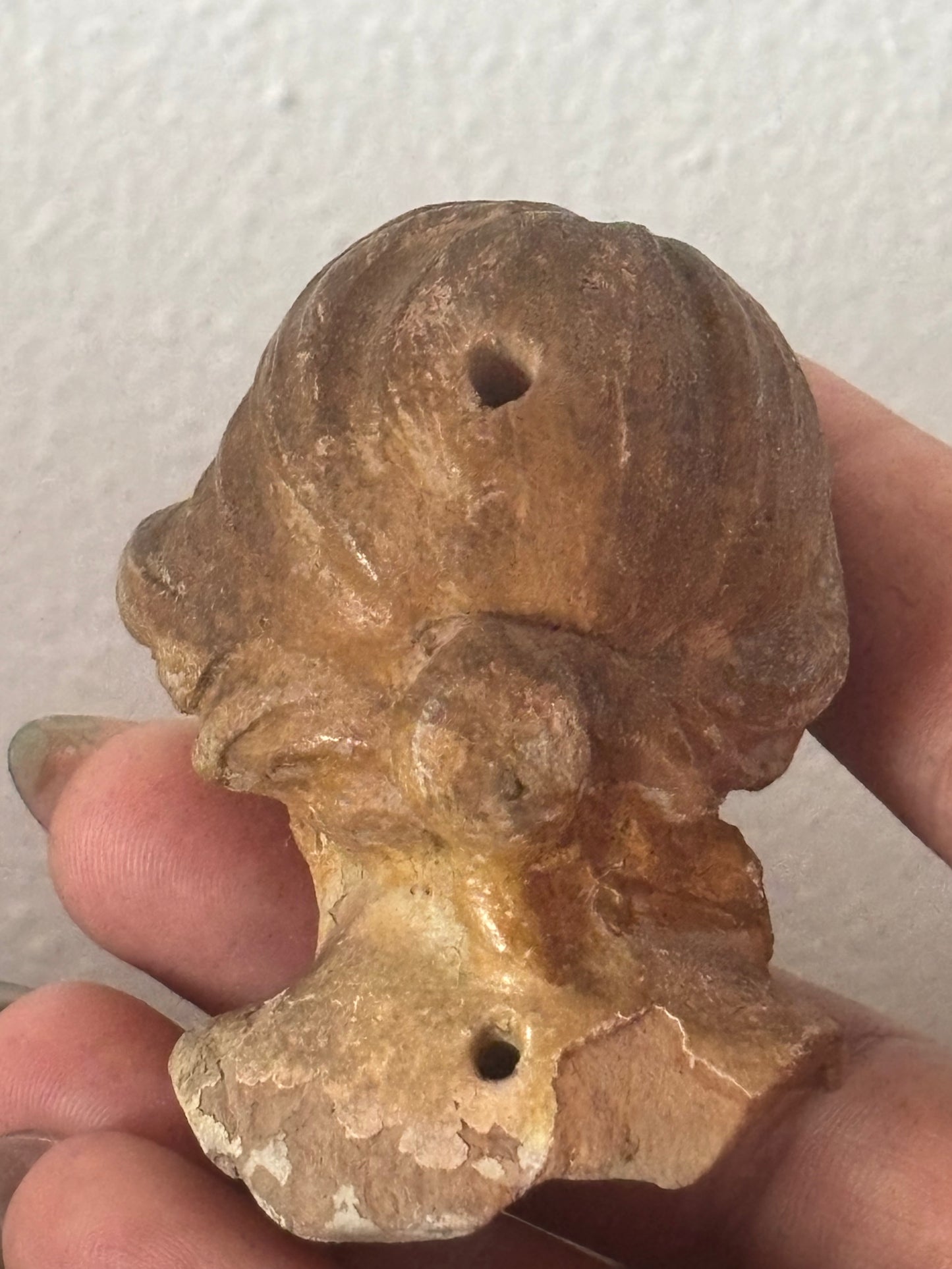 Terracotta Head of Madonna/Saint with Glass Eyes