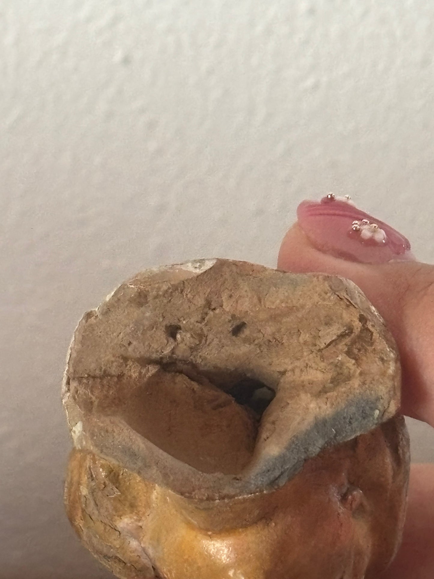 Terracotta Head of Madonna/Saint with Glass Eyes